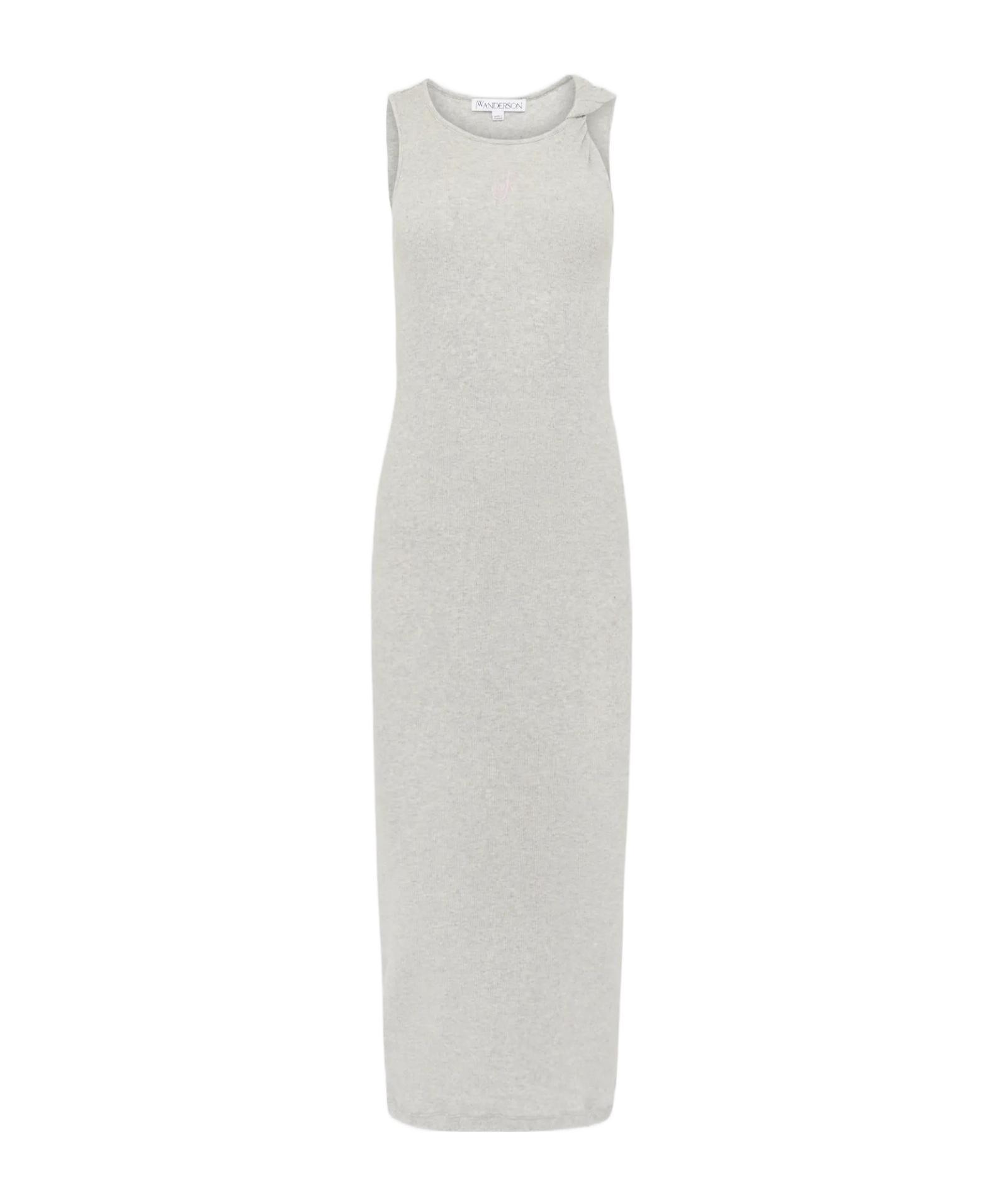 JW ANDERSON Twisted Knit Organic Cotton Midi Dress In Grey Product Image