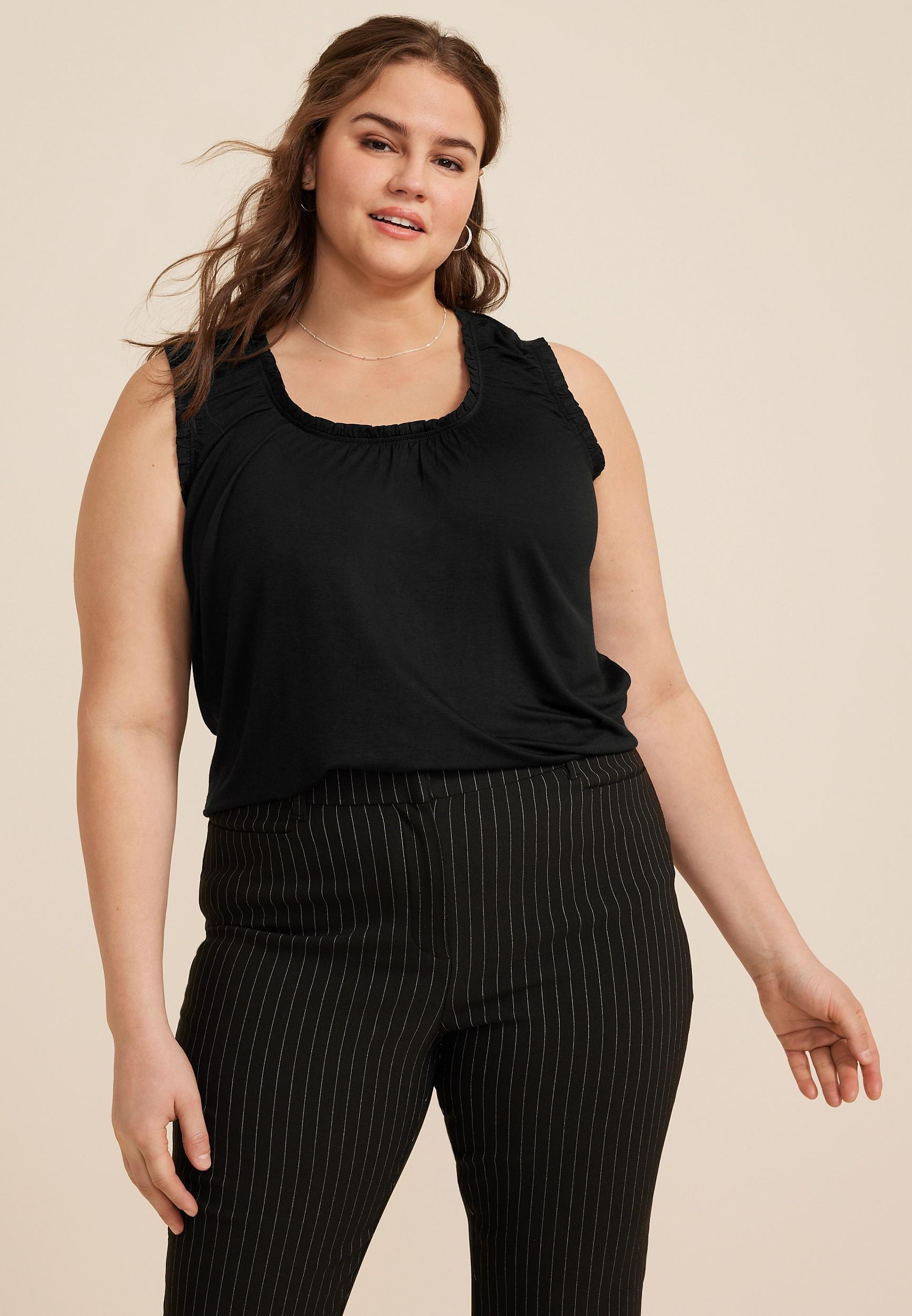 Maurices 0X Plus Size Womens Effortless Ruched Tank Top Product Image
