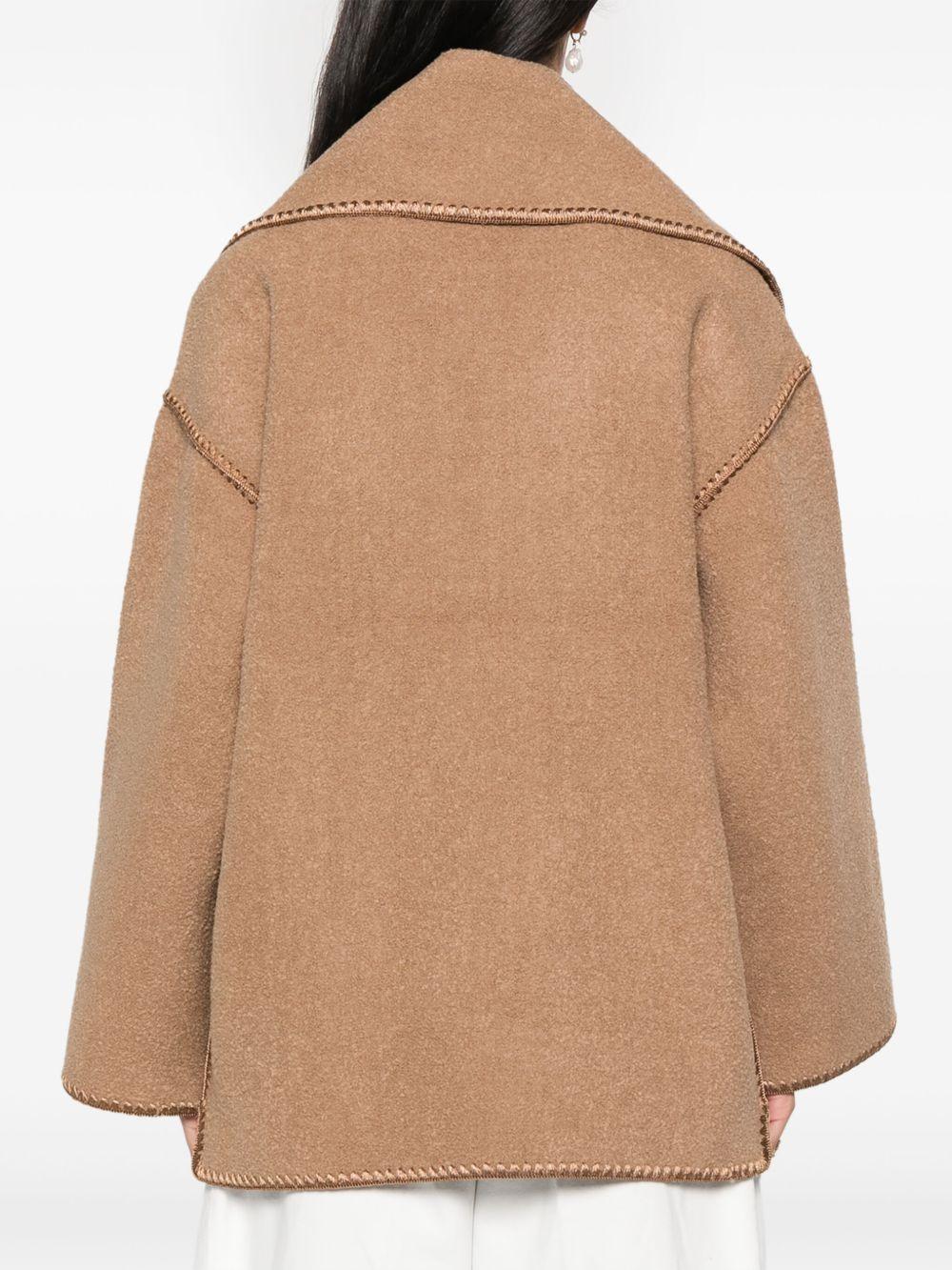 whipstitch-trim scarf jacket Product Image
