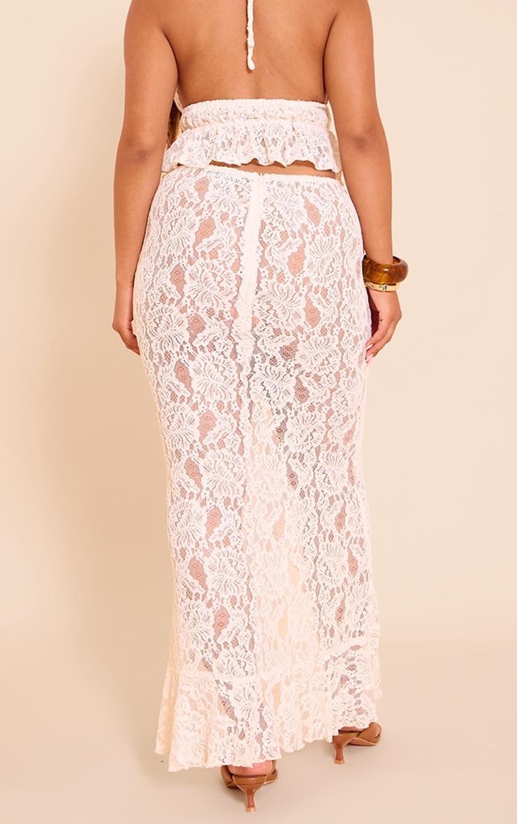 Shape Cream Lace Maxi Skirt Product Image