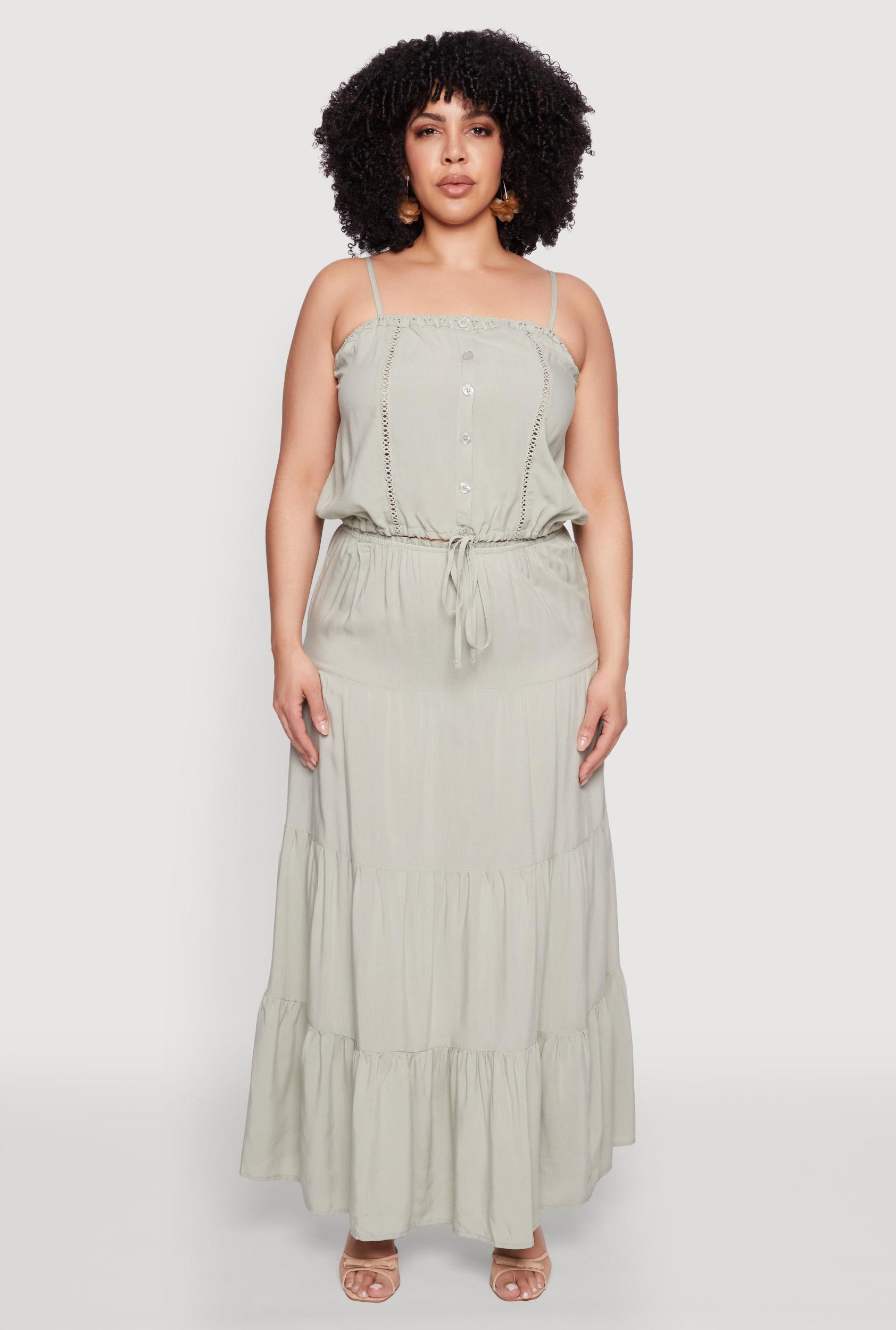 Womens Plus Size Almost Famous Tiered Skirt Product Image
