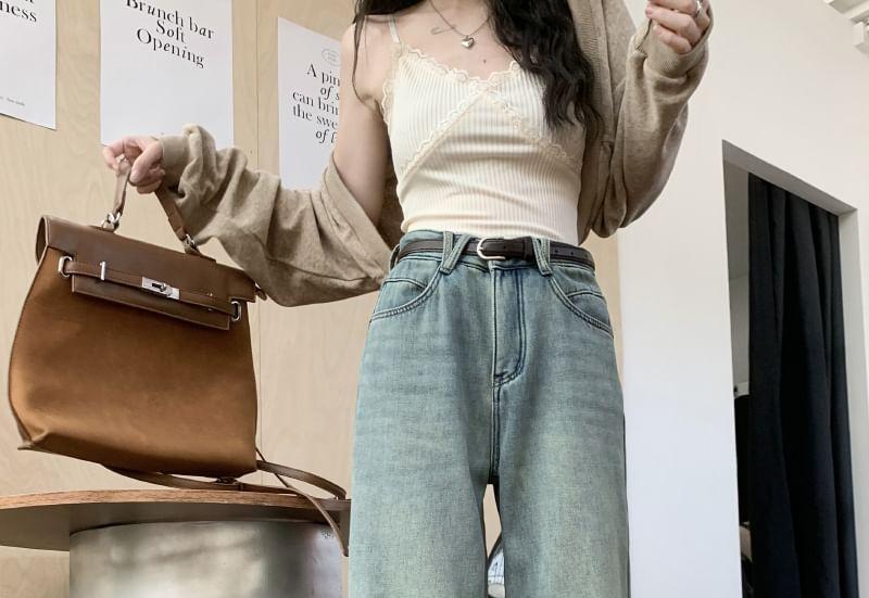 High Rise Washed Wide Leg Jeans Product Image