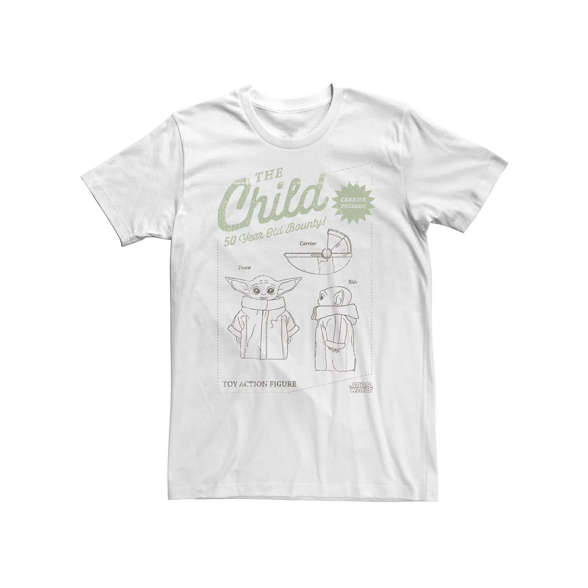 Big & Tall Star Wars The Mandalorian The Child Action Figure Schematic Tee, Men's, Size: 3XL Tall, White Product Image