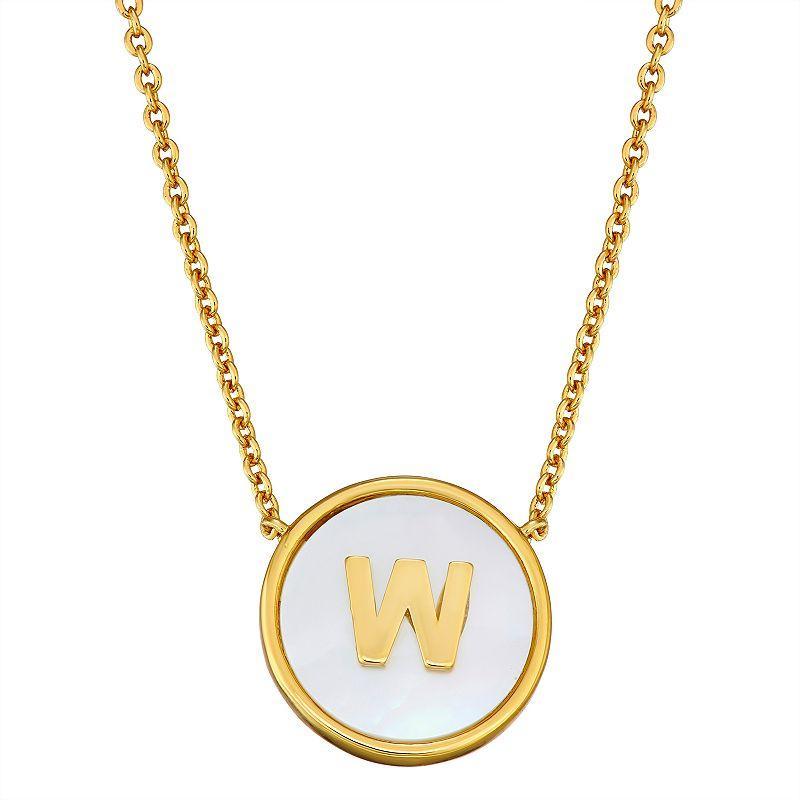 Mother of Pearl Initial Pendant Necklace, Women's, Size: 18" Product Image