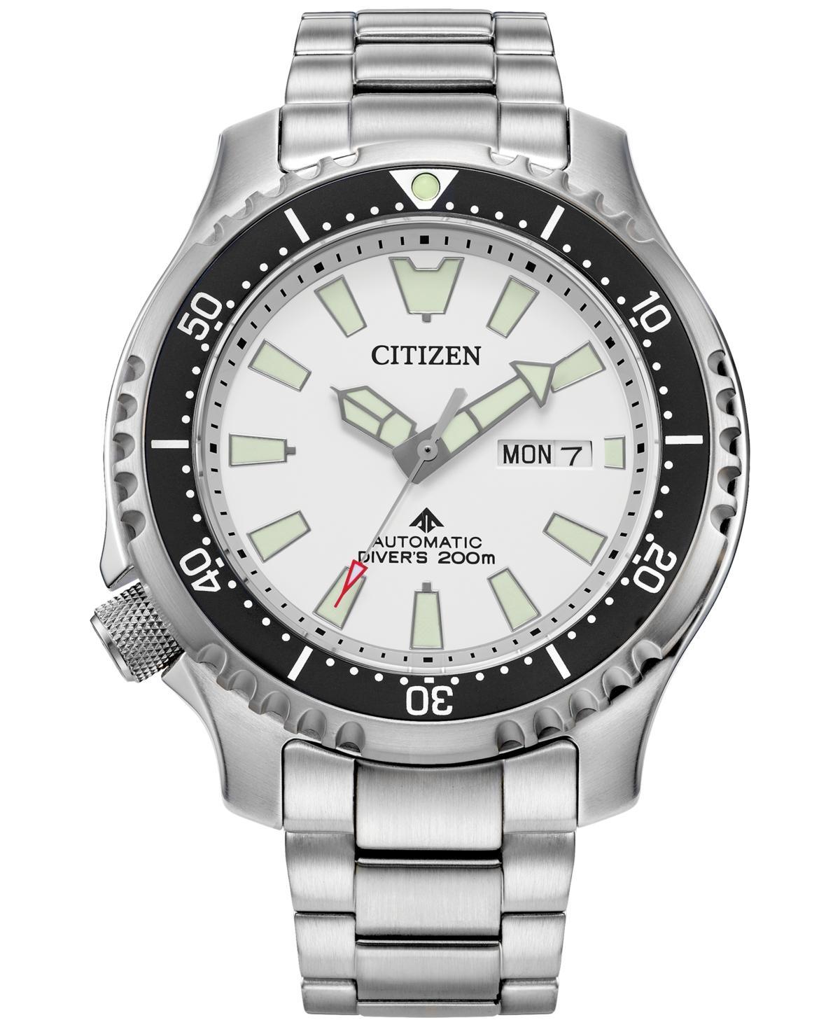 Citizen Men's Promaster Dive Automatic Stainless Steel Black Dial Bracelet Dive Watch, Size: Large, Silver Product Image