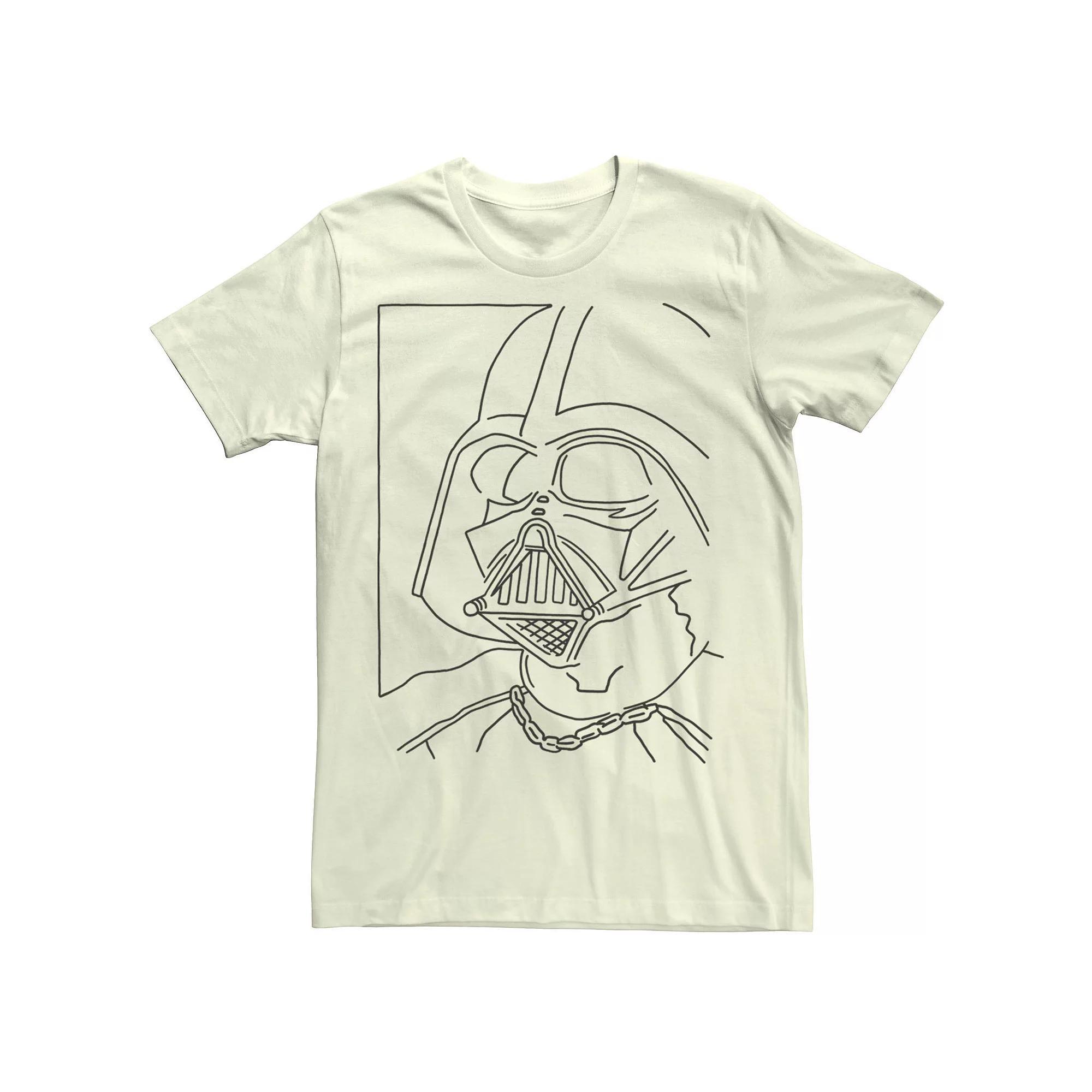 Men's Star Wars Darth Vader Simple Line Drawn Profile Graphic Tee, Size: Medium, Athletic Grey Product Image