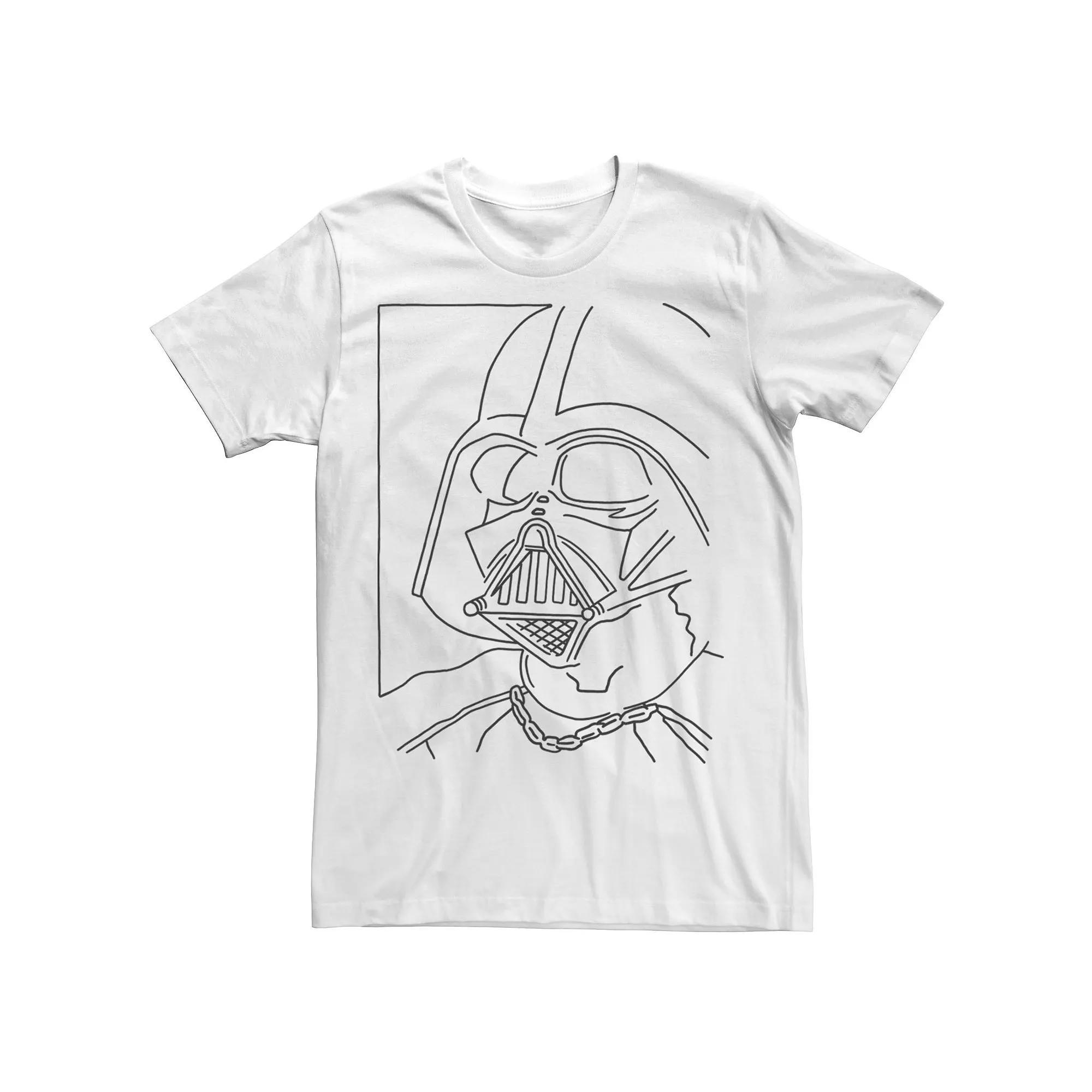 Men's Star Wars Darth Vader Simple Line Drawn Profile Graphic Tee, Size: Medium, Athletic Grey Product Image