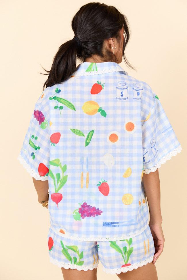 Picnic After Dark Blue Pajama Set SALE Product Image