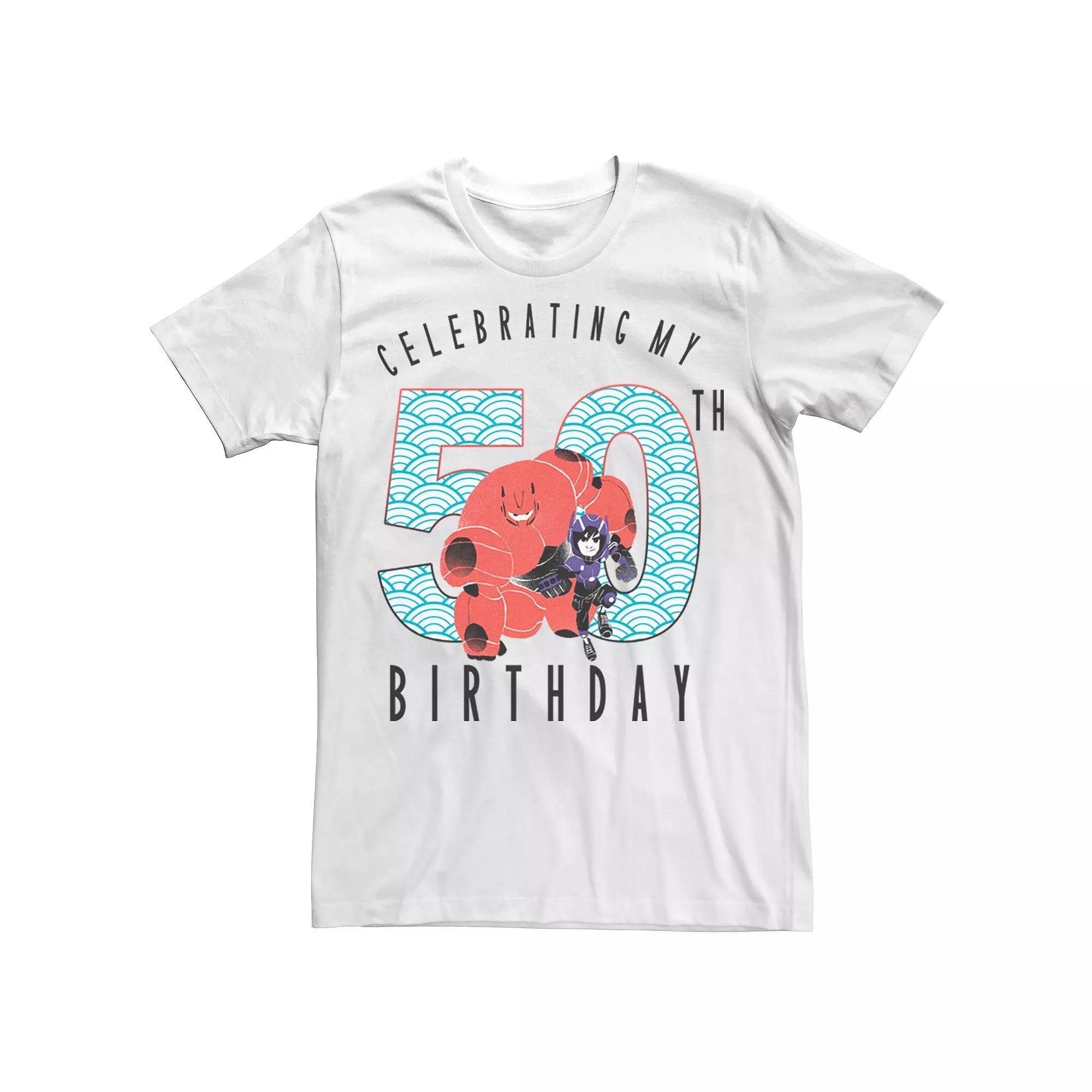 Disney's Big Hero 6 Baymax Hiro 50th Birthday Men's Tee, Size: XXL, White Product Image