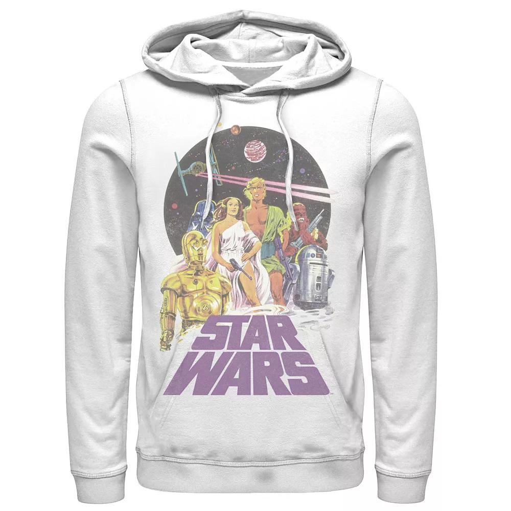 Men's Star Wars Group Shot Battle Logo Hoodie, Size: XL, White Product Image