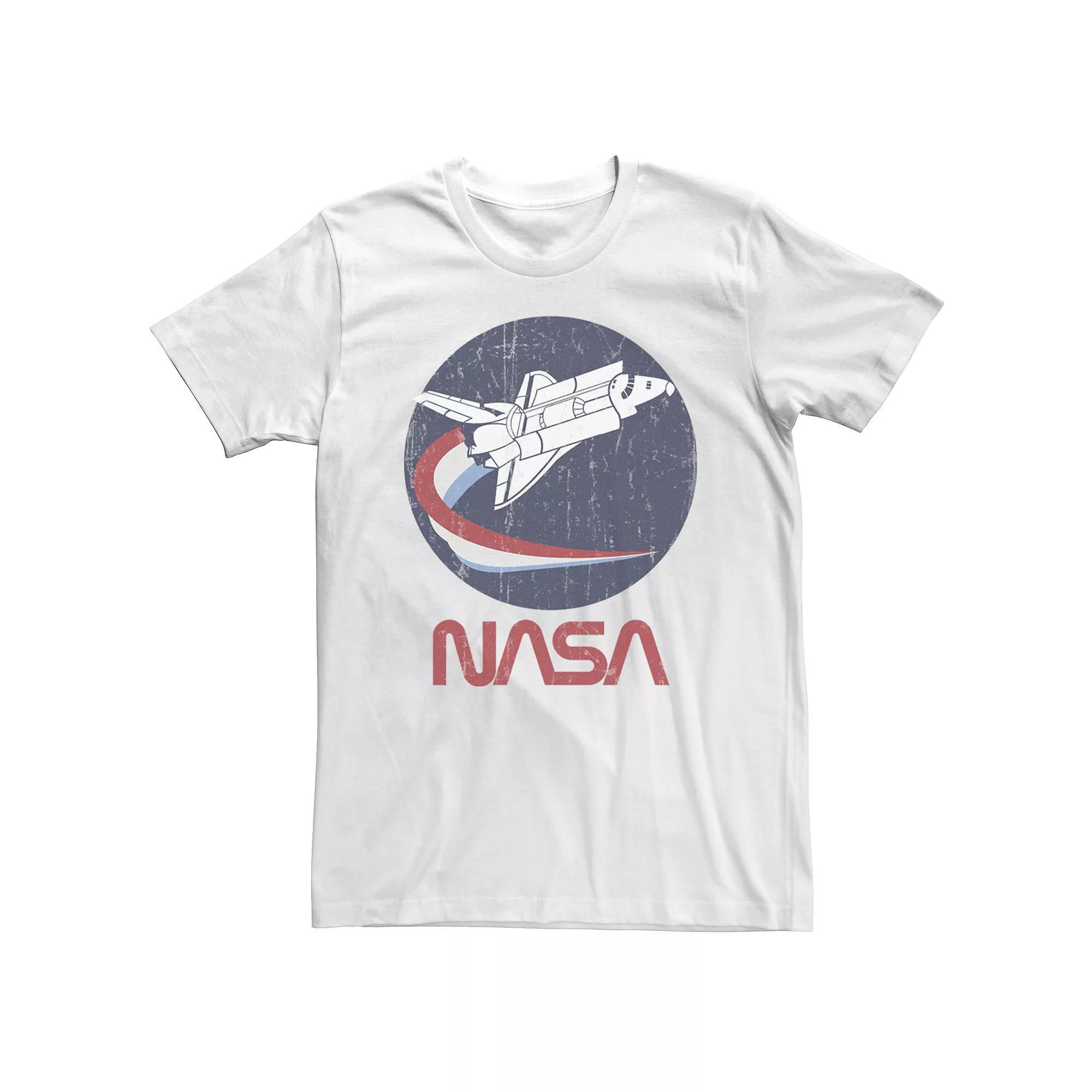 Big & Tall NASA Shuttle Three Color Swoosh Circle Tee, Men's, Size: 4XLT, White Product Image