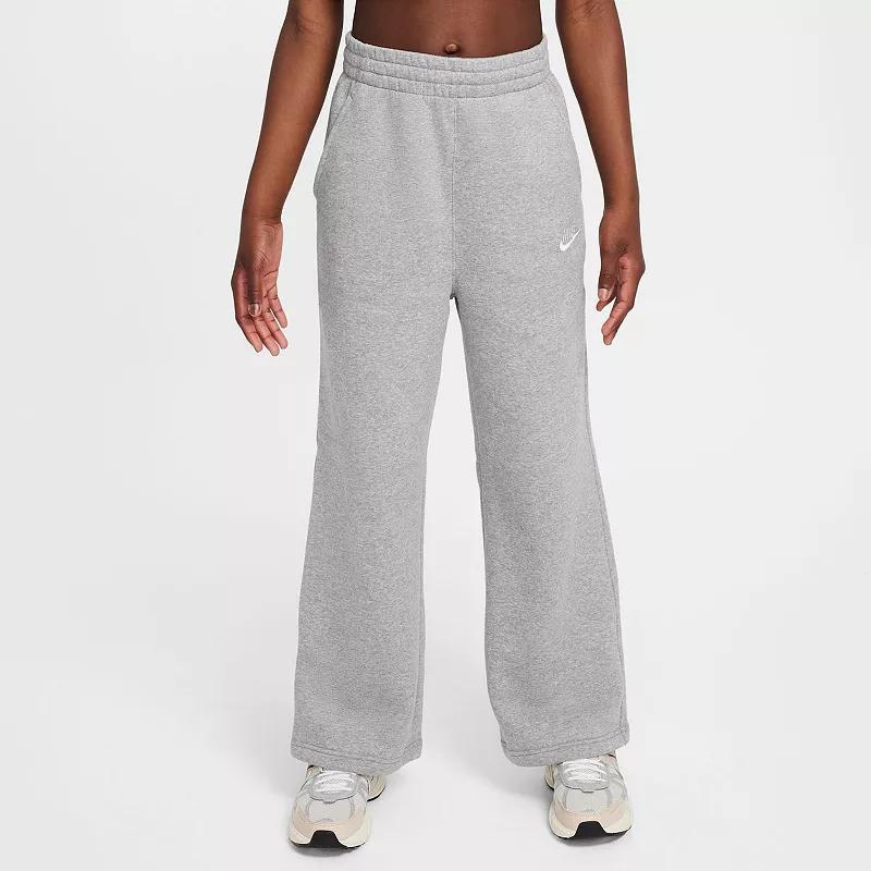 Girls 7-16 Nike Sportswear Club Fleece Wide-Leg Pants, Girl's, Size: Large, Pink Product Image