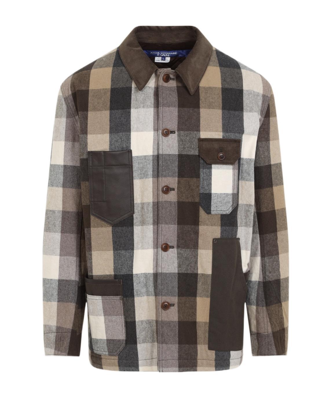 JUNYA WATANABE Plaid Long-sleeved Shirt In Black Product Image