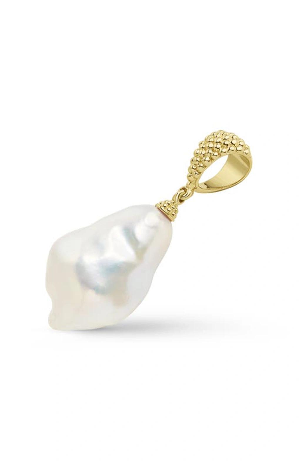 LAGOS 18k Yellow Gold Luna Cultured Freshwater Baroque Pearl Caviar Bead Pendant Product Image
