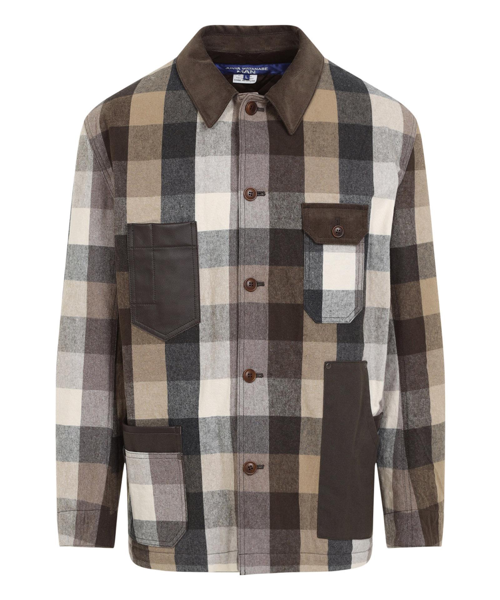 JUNYA WATANABE Plaid Long-sleeved Shirt In Black Product Image