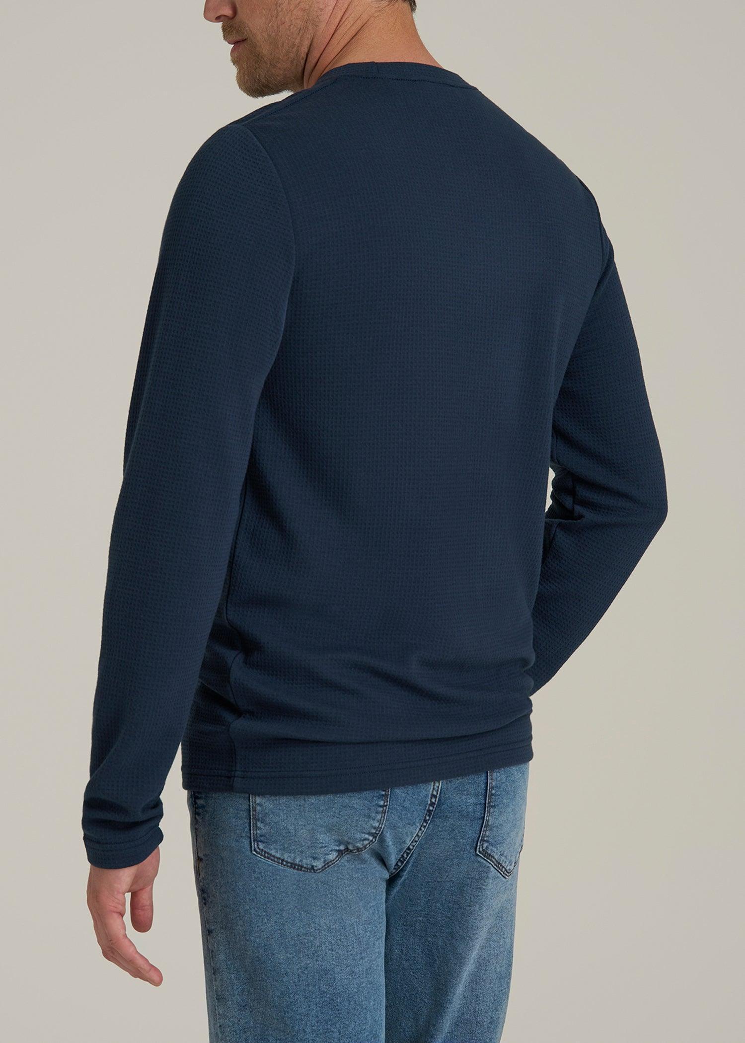 Cloud Knit Waffle Long Sleeve in Navy Blue Male Product Image