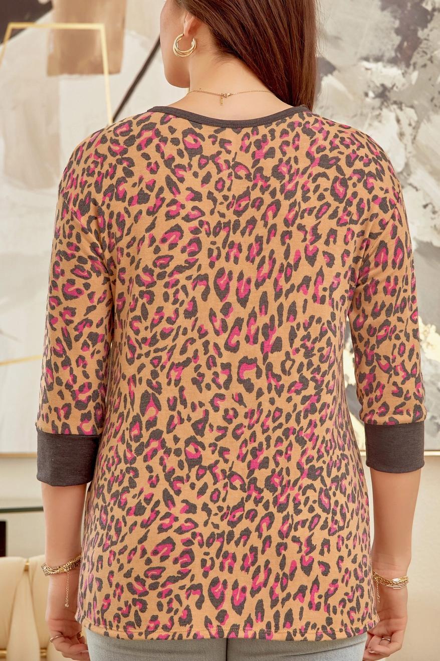 Marigold Cheetah Knit Top Product Image