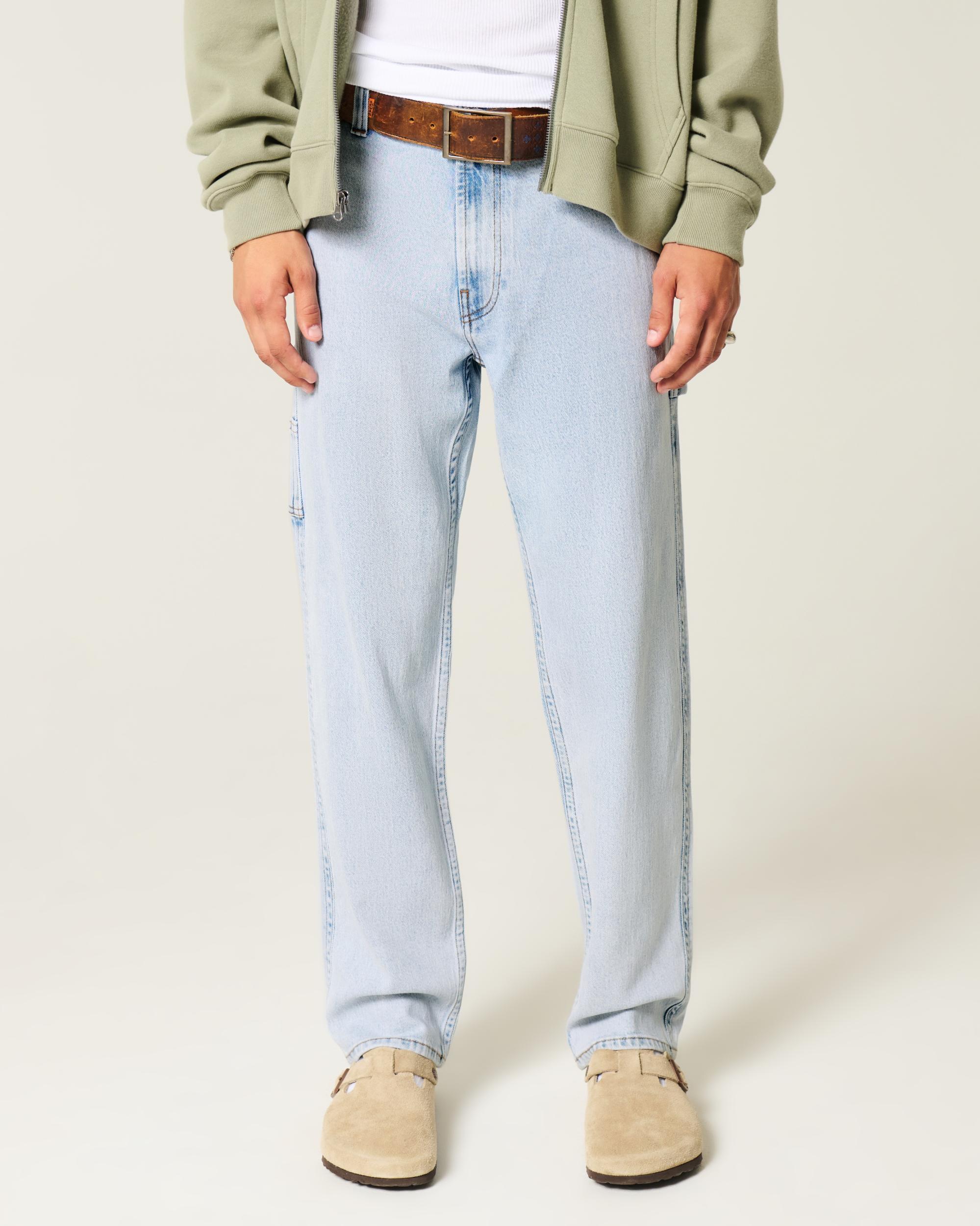 Light Wash Loose Painter Jeans Product Image