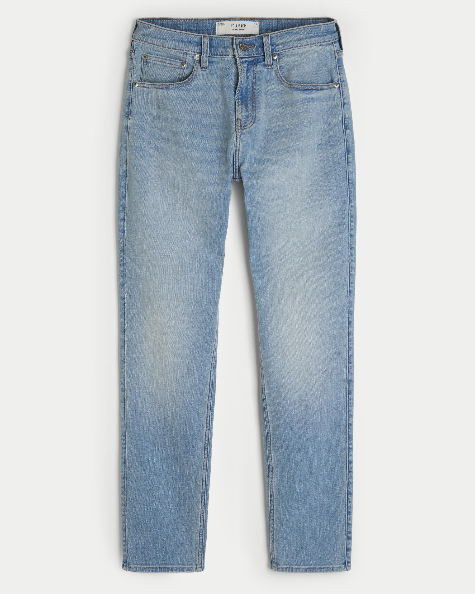 Light Wash Athletic Skinny Jeans Product Image