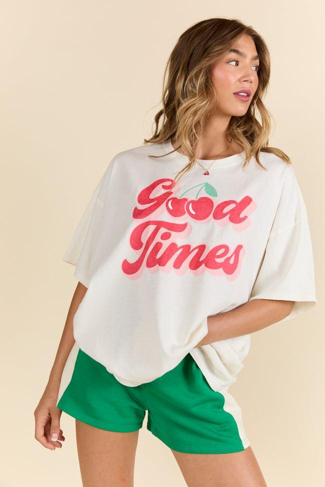 Good Times Cherry Off White Oversized Graphic Tee SALE Product Image