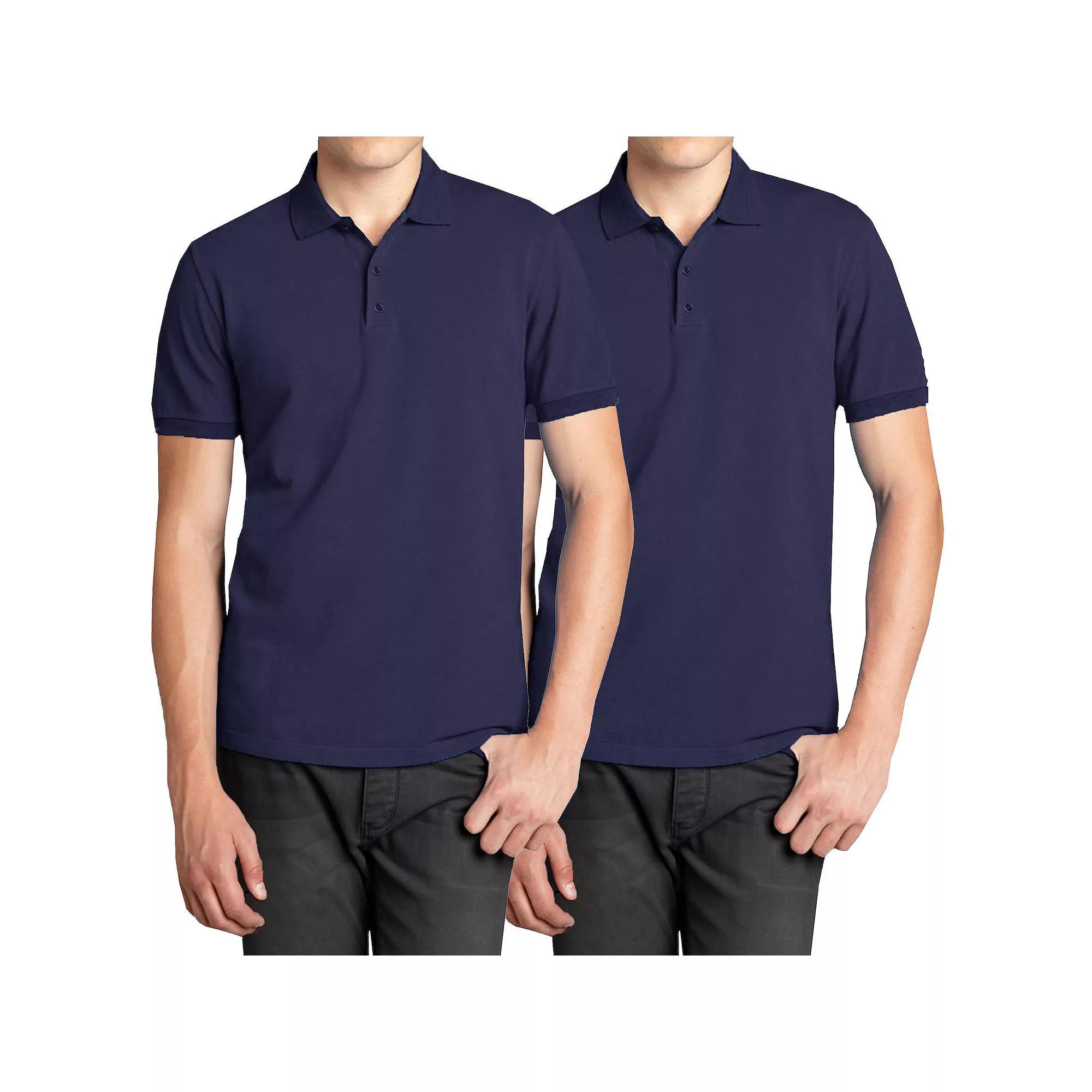 Men's Galaxy 2-Pack Pique Polo Shirts, Size: XXL, Blue Product Image