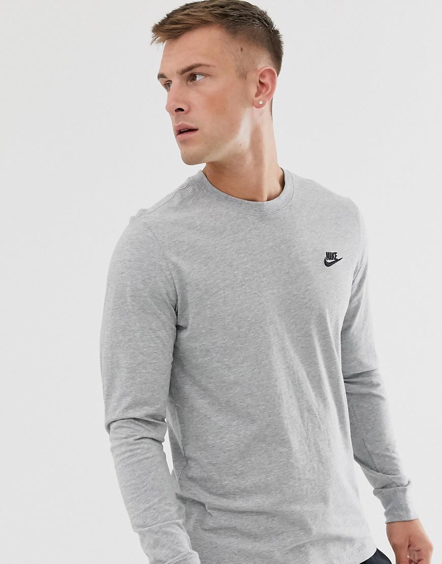 Nike Club long sleeve T-shirt in gray heather Product Image