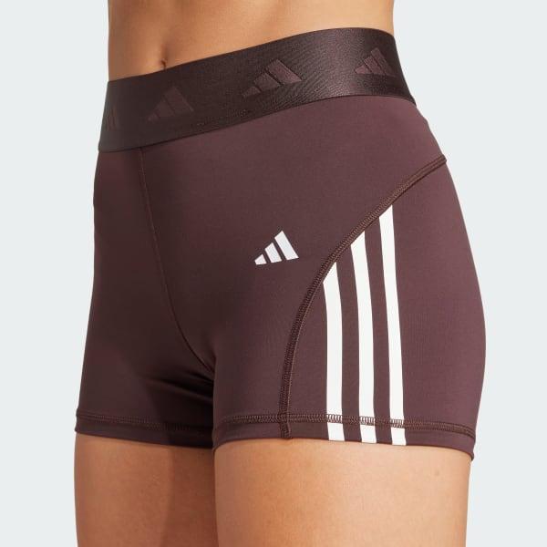 adidas Hyperglam 3-Inch Leggings Shadow Brown XS Womens Product Image