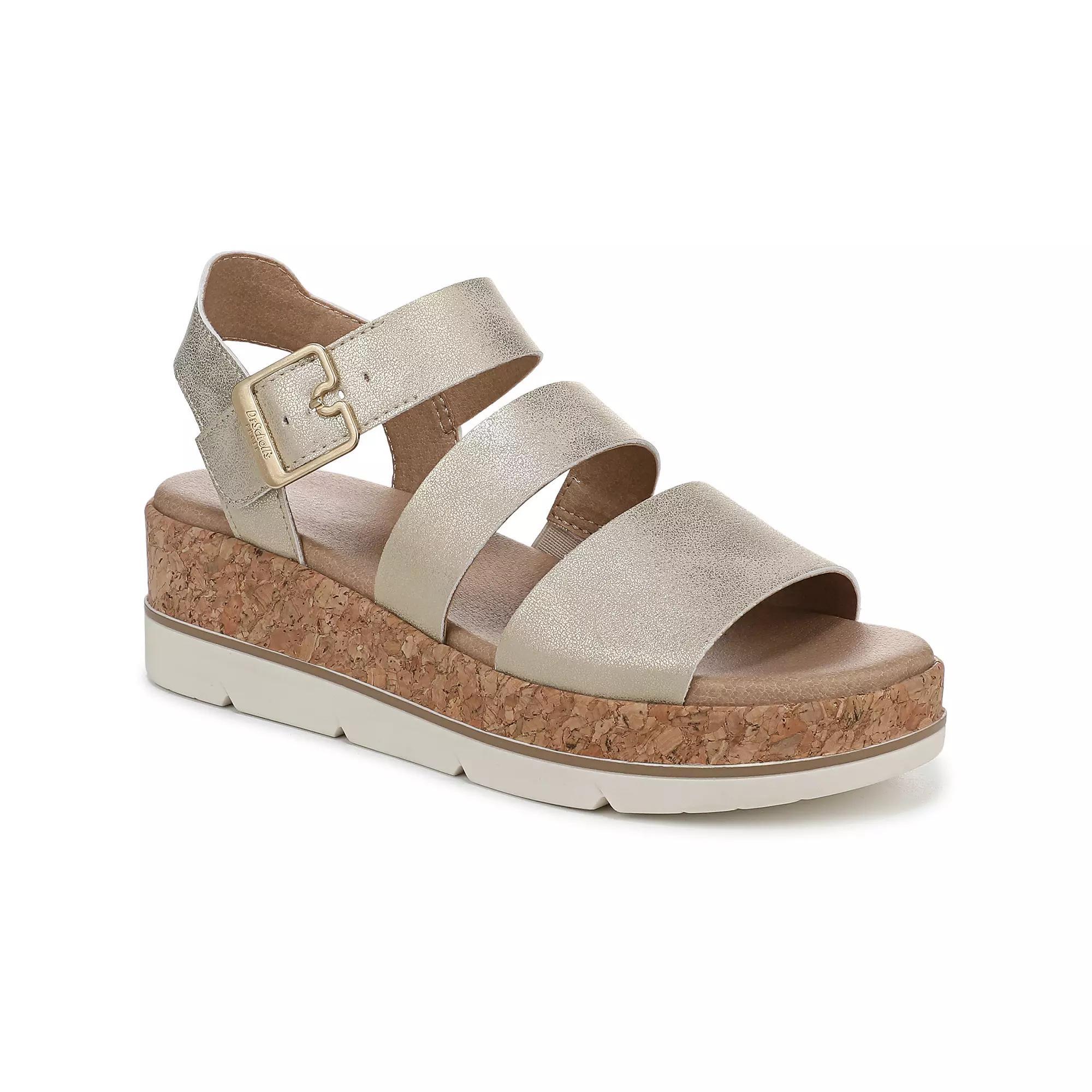 Dr. Scholl's Once Twice Women's Platform Sandals, Size: 8.5, Gold Product Image