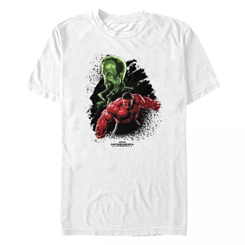 Men's Marvel Captain America Brave New World The Leader And Red Hulk Graphic Tee, Size: Medium, White Product Image