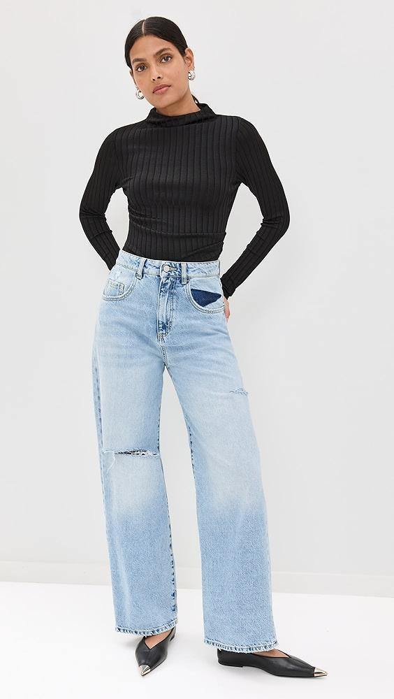 Good American Ribbed Funnel Neck Top | Shopbop Product Image