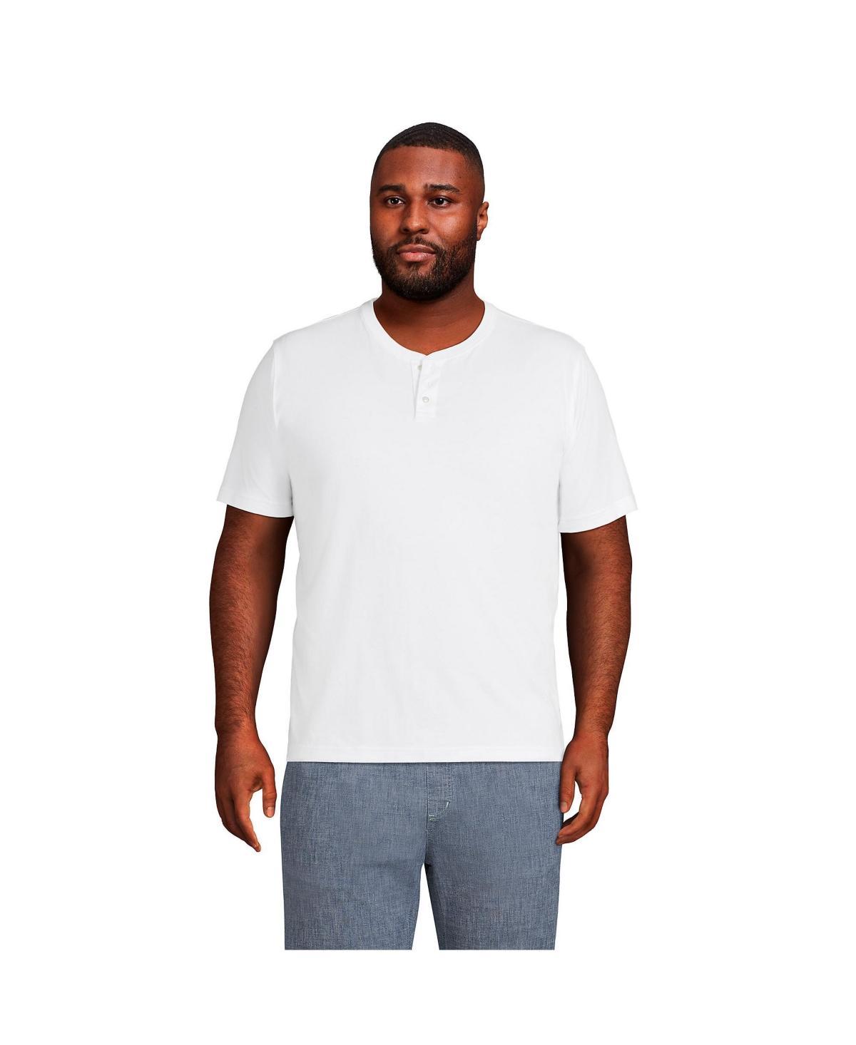 Big & Tall Lands' End Short Sleeve Super-T Henley Shirt, Men's, Size: 3XL Tall, Radiant Blue Product Image
