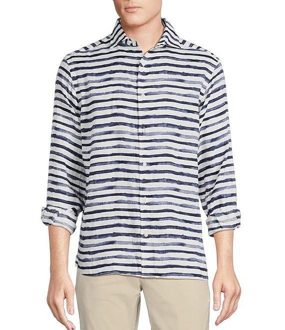 Cremieux Blue Label French Linen Stripe Long Sleeve Woven Shirt Product Image