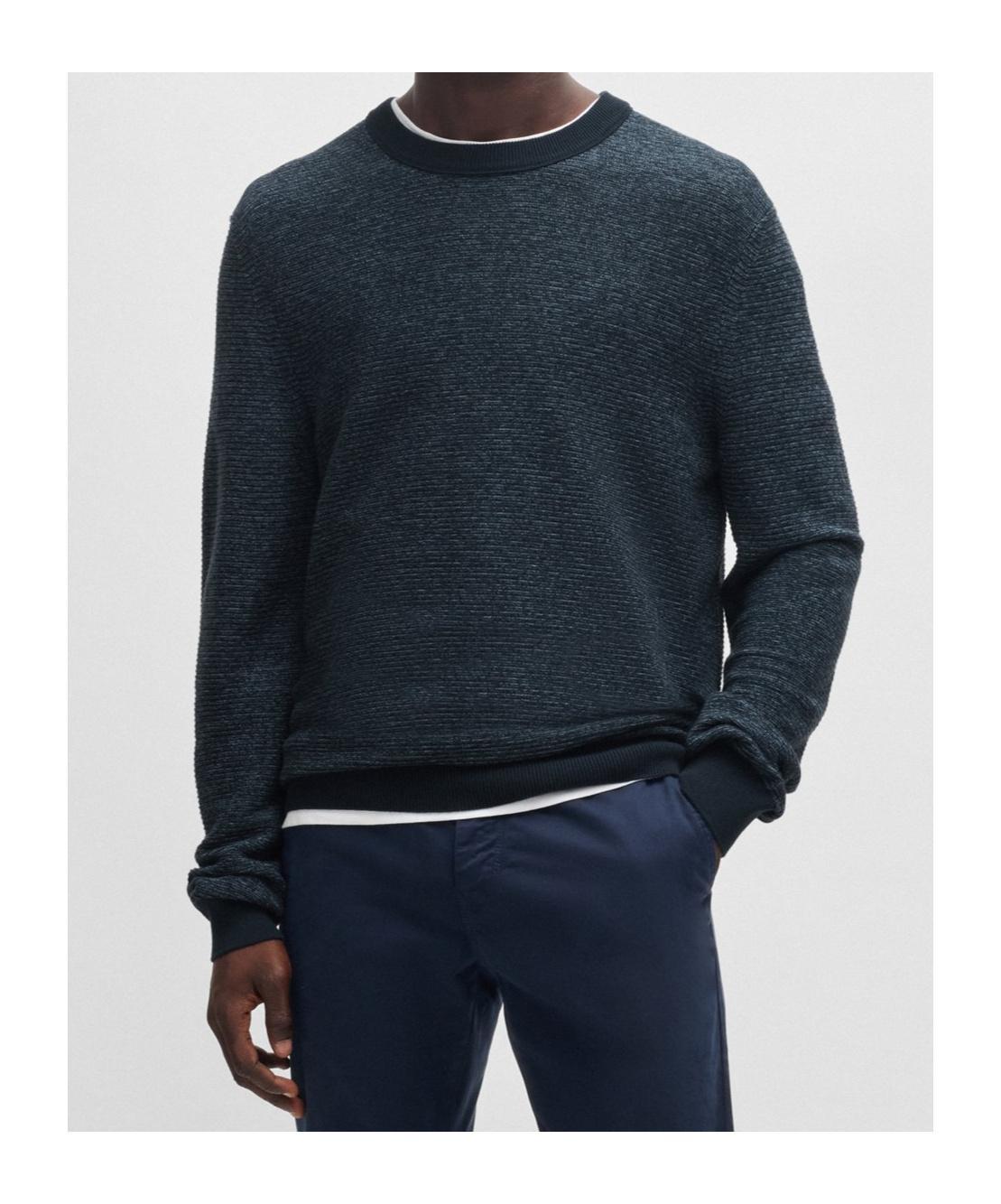 HUGO BOSS Long-sleeved Sweater In Black Product Image