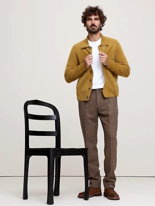 Brushed Cashmere Polo Cardigan Product Image