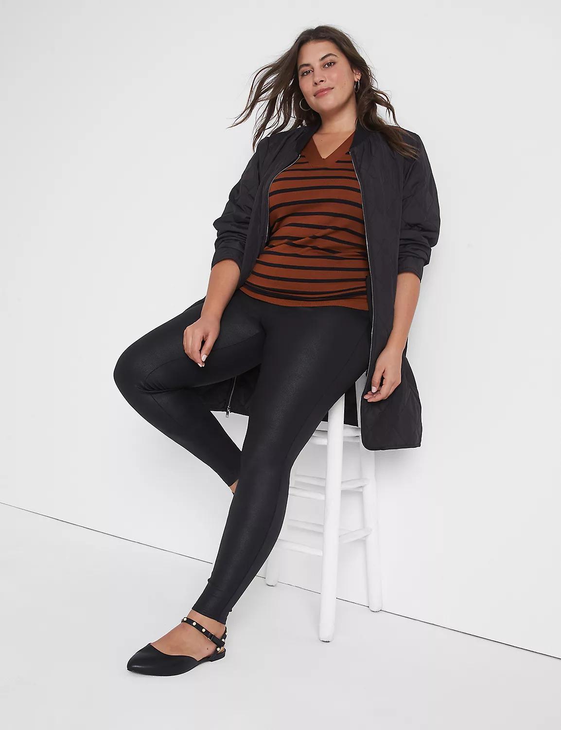Pull-On High-Rise Ponte Legging - Coated Product Image