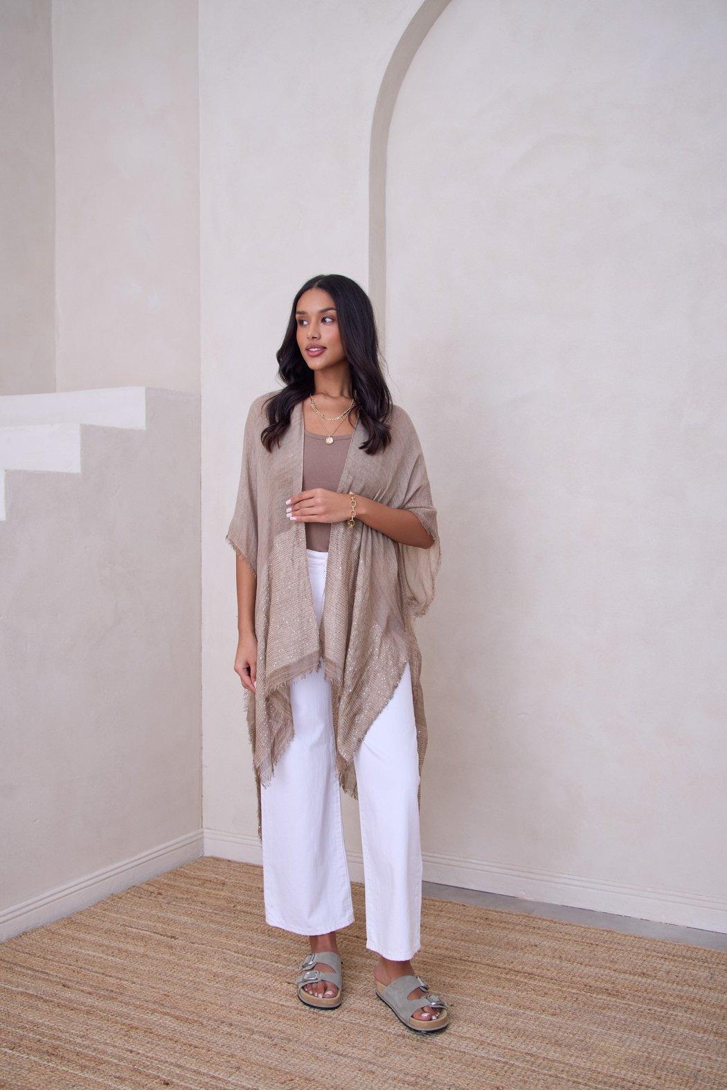 Fringed Sequin Kimono Product Image