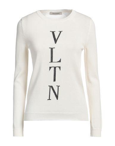 VALENTINO Garavani Woman Sweater Ivory Size 8 Cotton In White Product Image