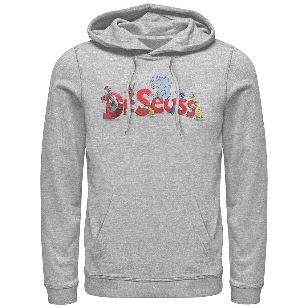 Men's Dr. Seuss Characters Graphic Hoodie, Size: Small, Athletic Grey Product Image