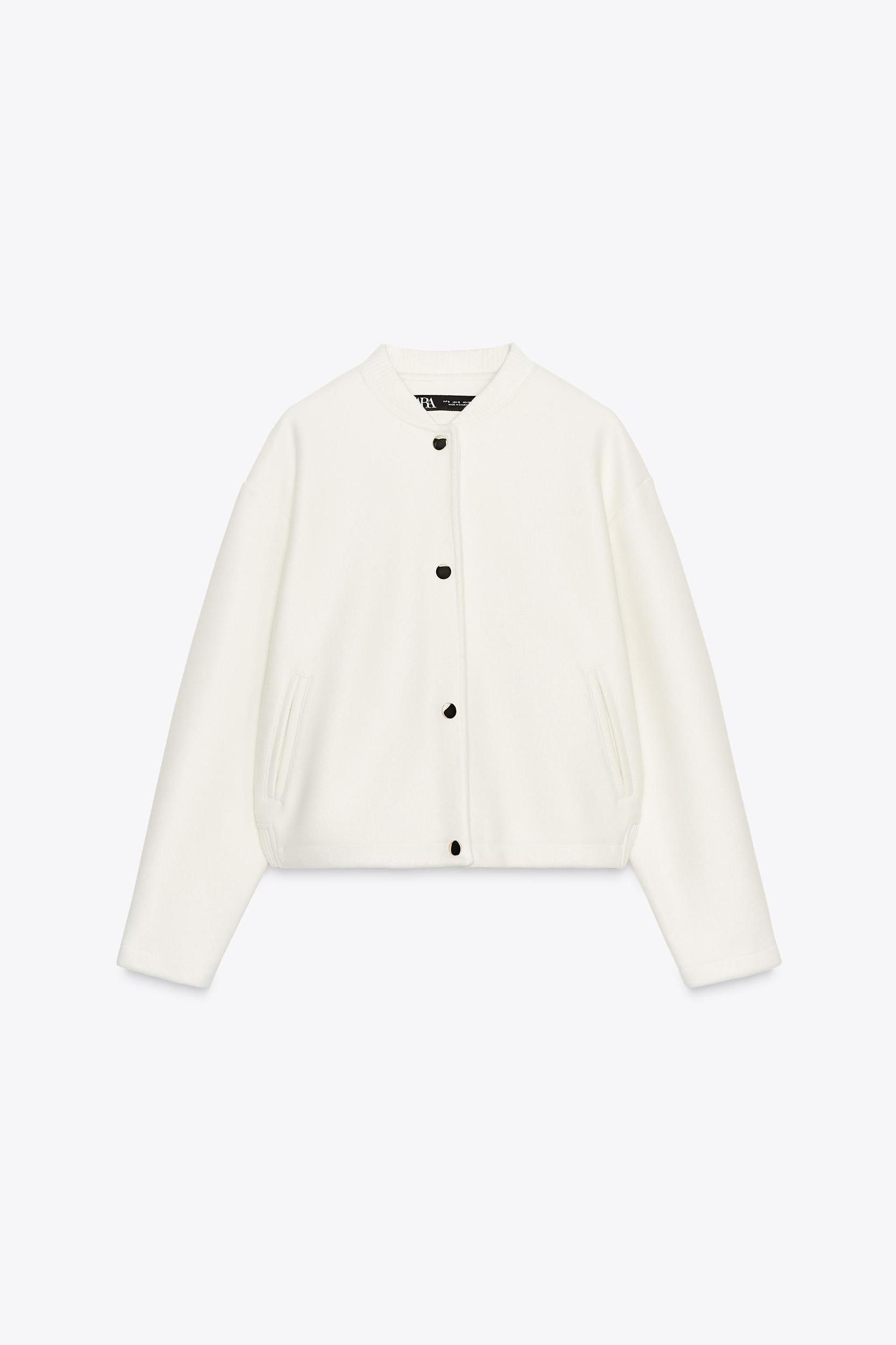 SOFT BOMBER JACKET WITH GOLDEN BUTTONS Product Image