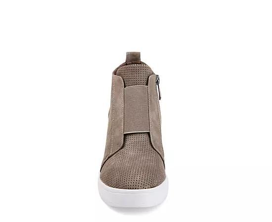 Journee Clara Womens Wedge Sneakers Brown Product Image