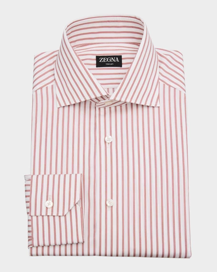 Mens Trecapi Cotton Stripe Dress Shirt Product Image