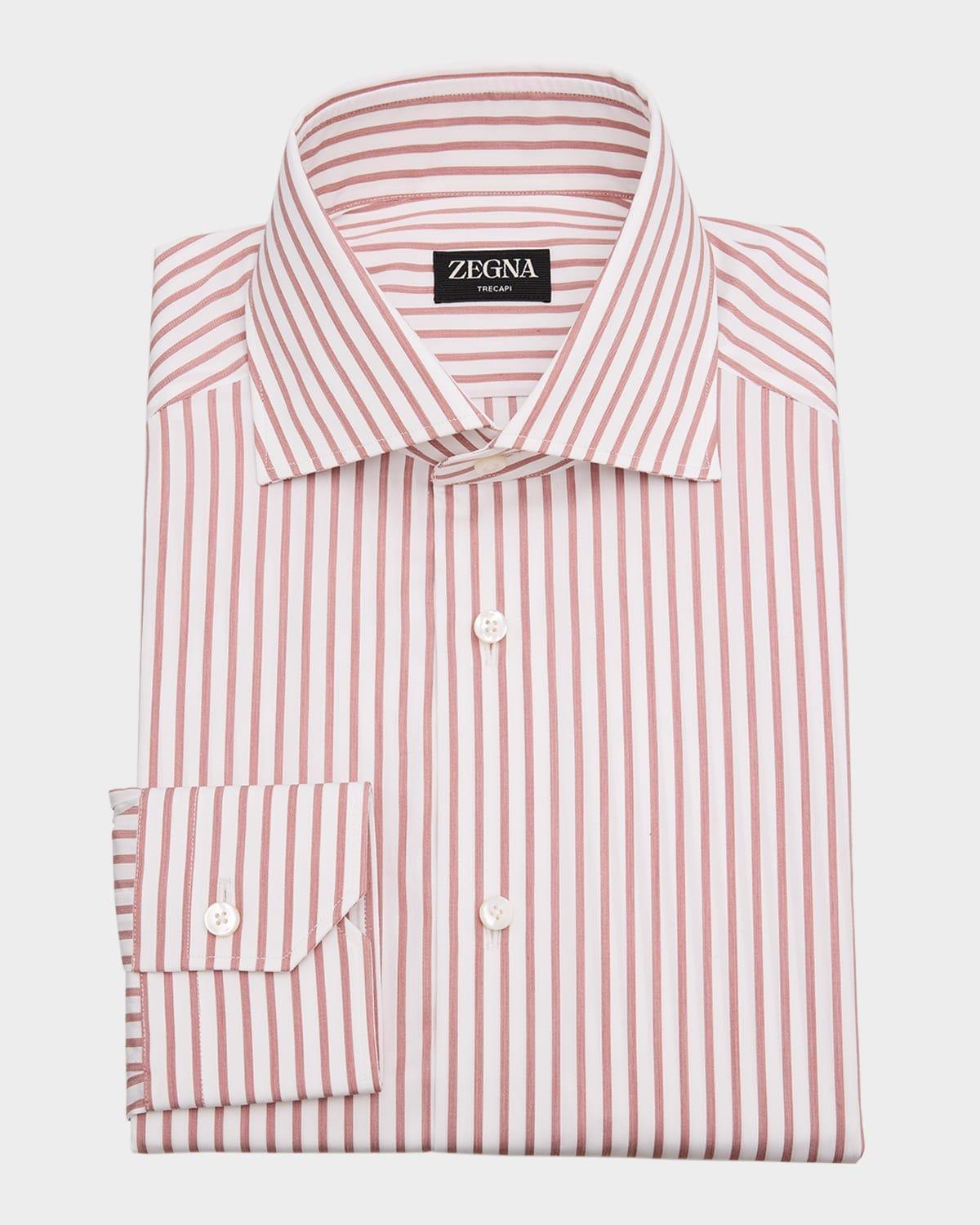 Mens Trecapi Cotton Stripe Dress Shirt Product Image