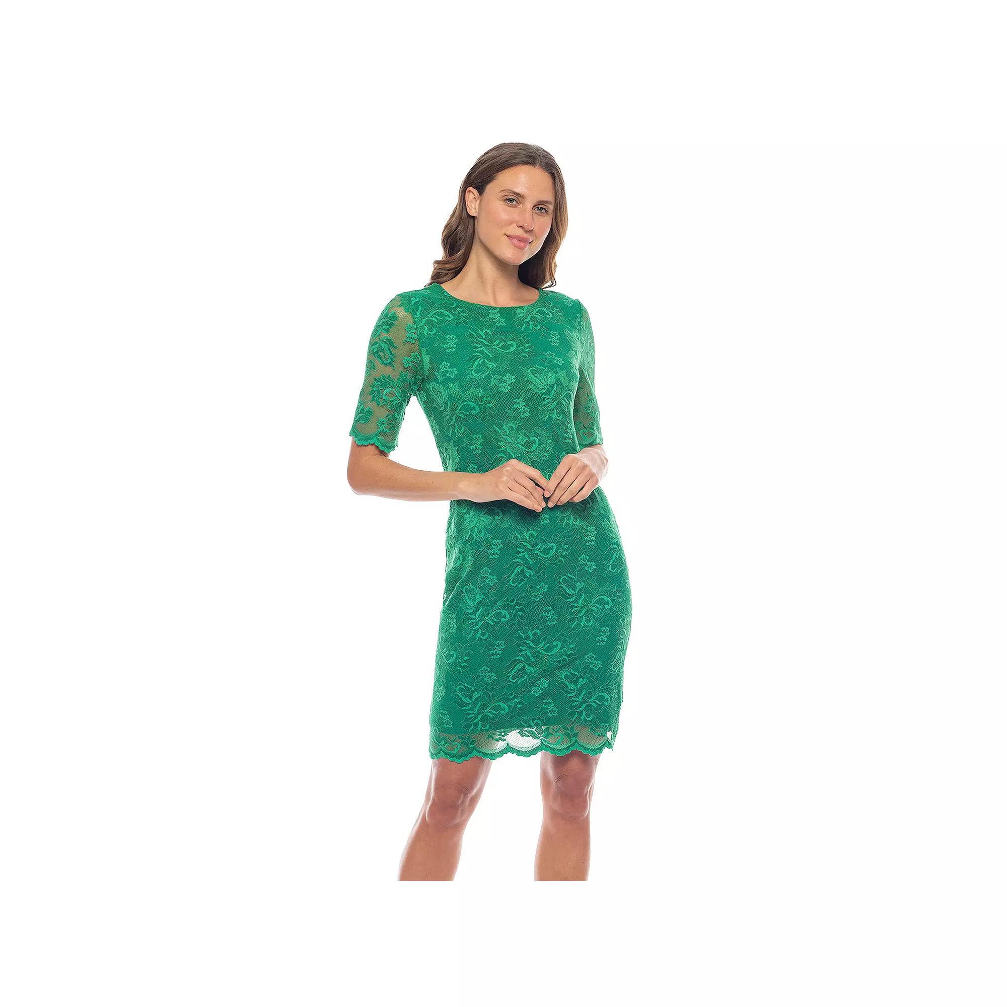 Women's Marina Lace Elbow Sleeve Mini Cocktail Dress, Size: XL, Black Product Image