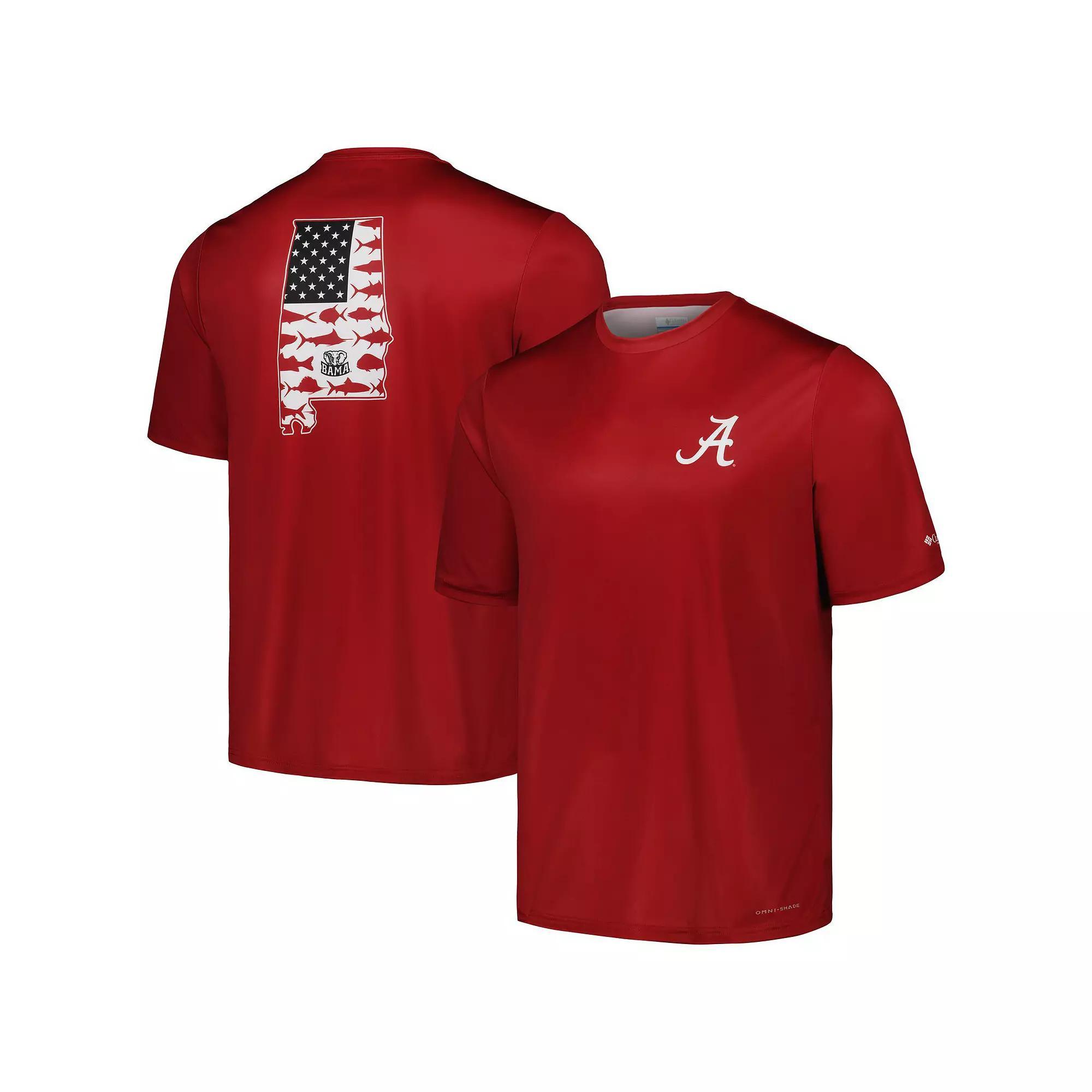Mens Columbia Crimson Alabama Crimson Tide Terminal Tackle Omni-Shade T-Shirt Product Image