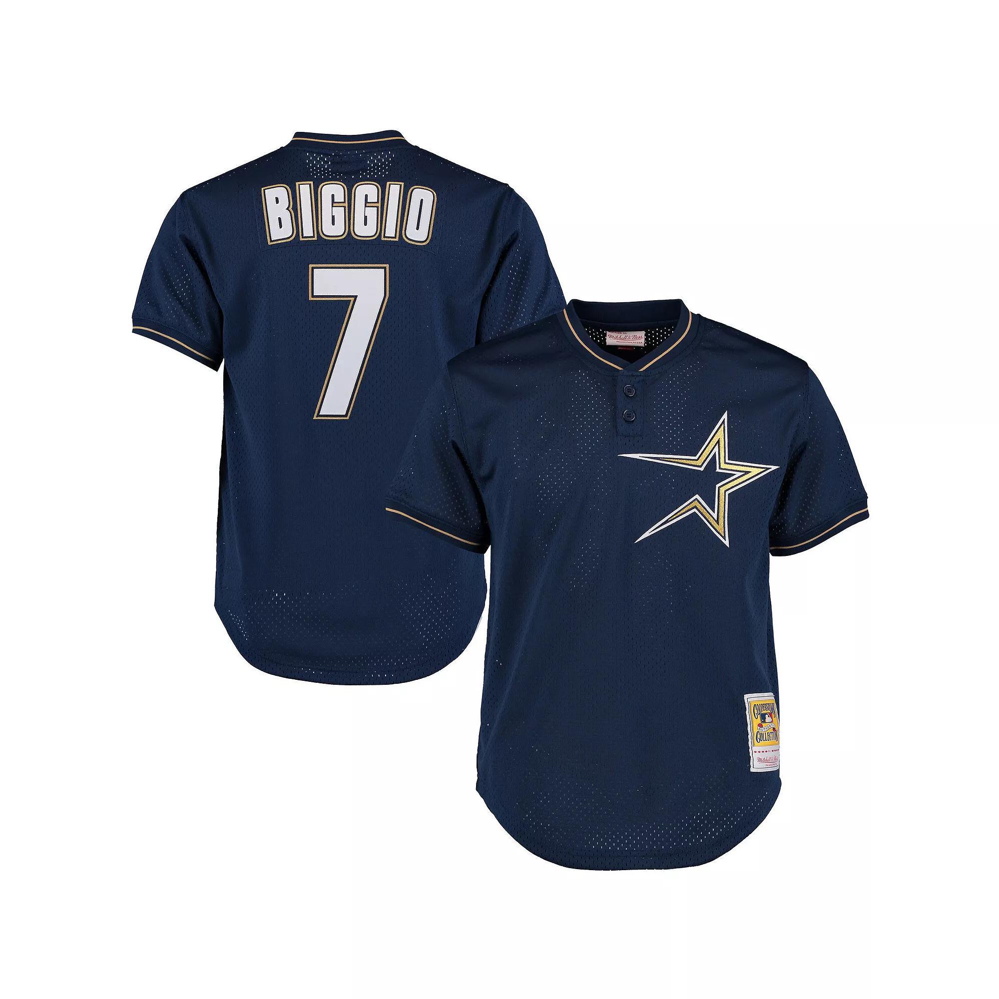 Men's Mitchell & Ness Craig Biggio Navy Houston Astros Cooperstown Collection Batting Practice Jersey, Size: Medium, Blue Product Image