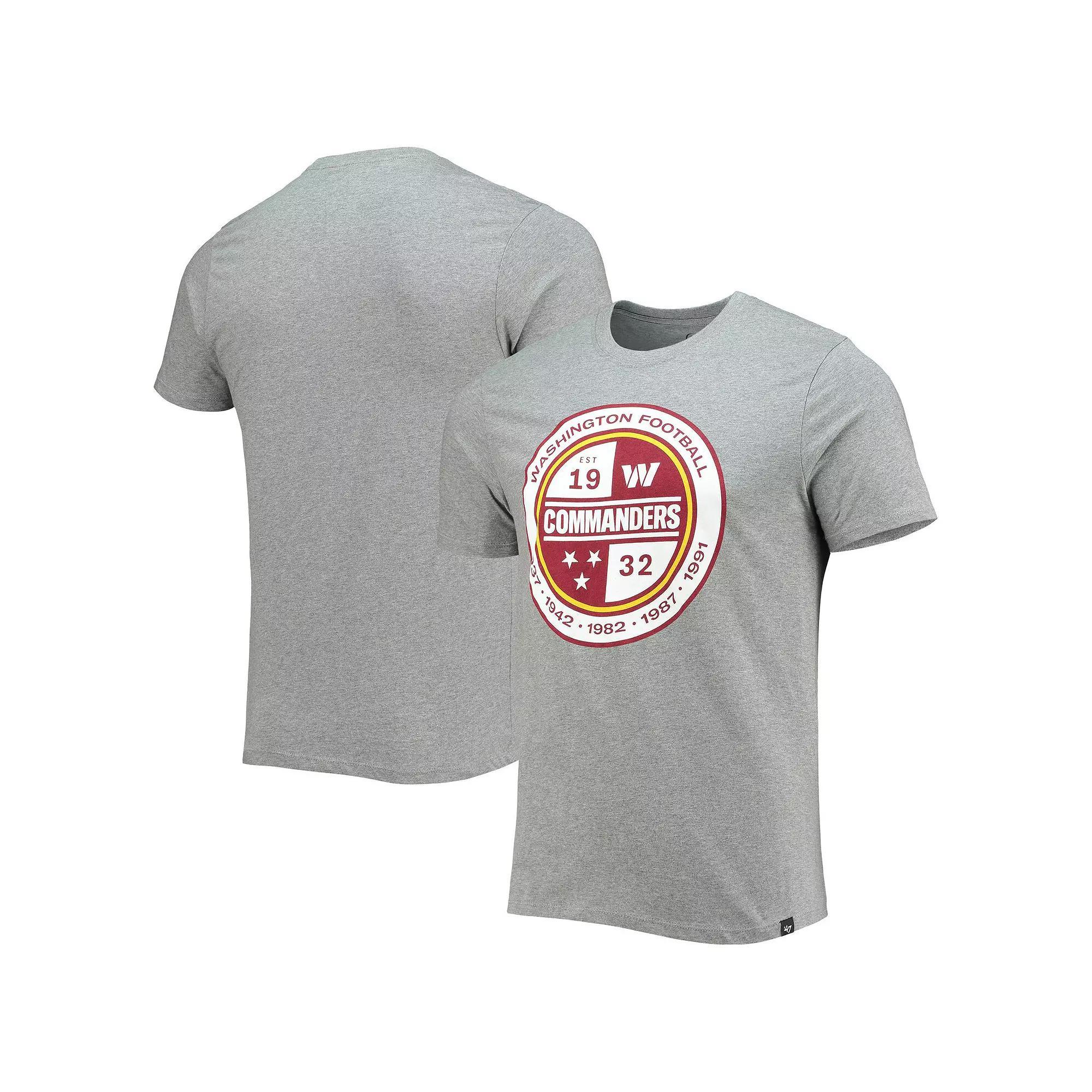 Men's '47 Gray Washington Commanders Imprint Super Rival T-Shirt, Size: Large, Wft Grey Product Image