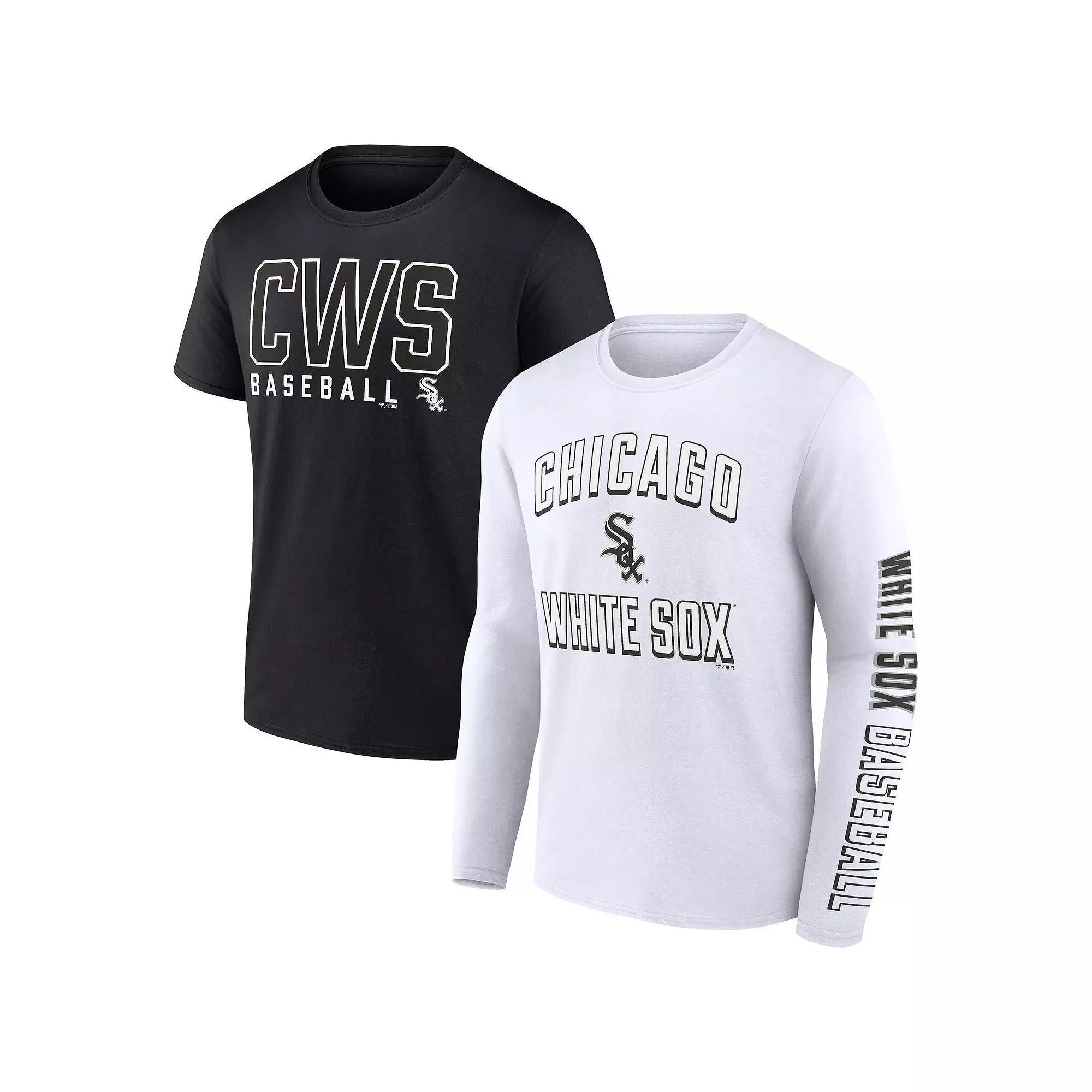 Men's Fanatics Branded Black/White Chicago White Sox Two-Pack Combo T-Shirt Set, Size: XL Product Image