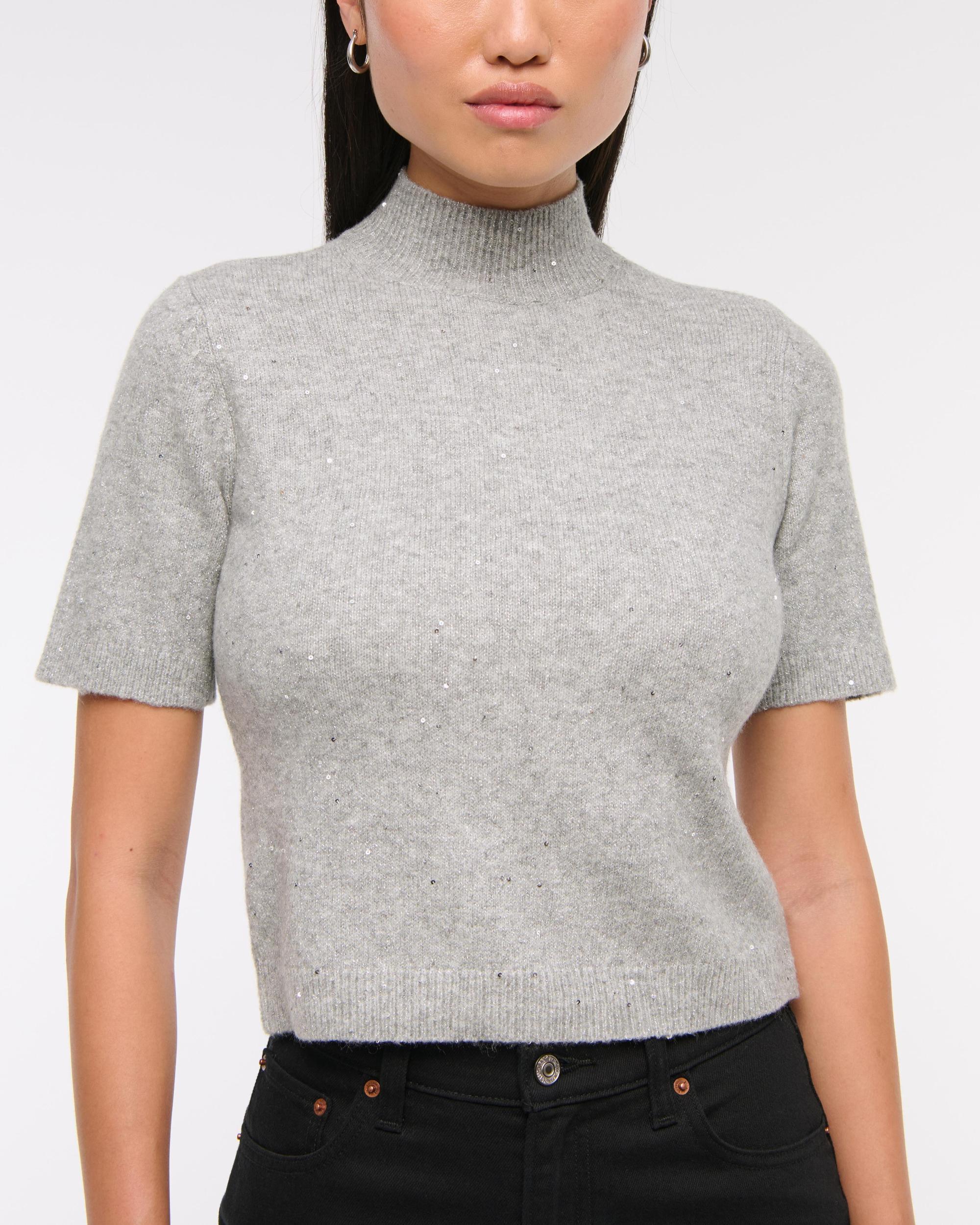 Lurex Mockneck Sweater Tee Product Image