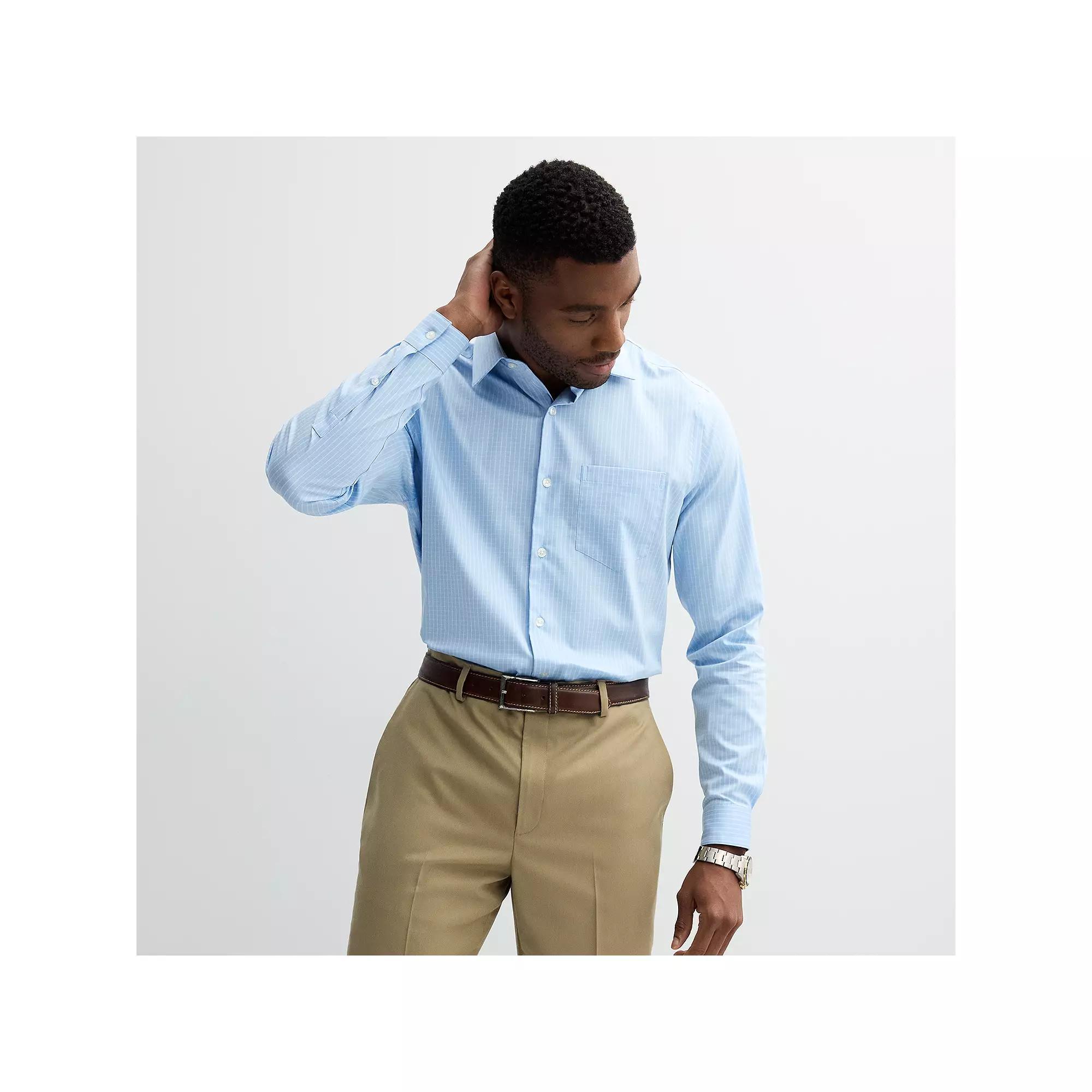 Men's Apt. 9® Regular-Fit Wrinkle Free Dress Shirt, Size: XL-32/33, Gray Crosshatch Plaid Product Image