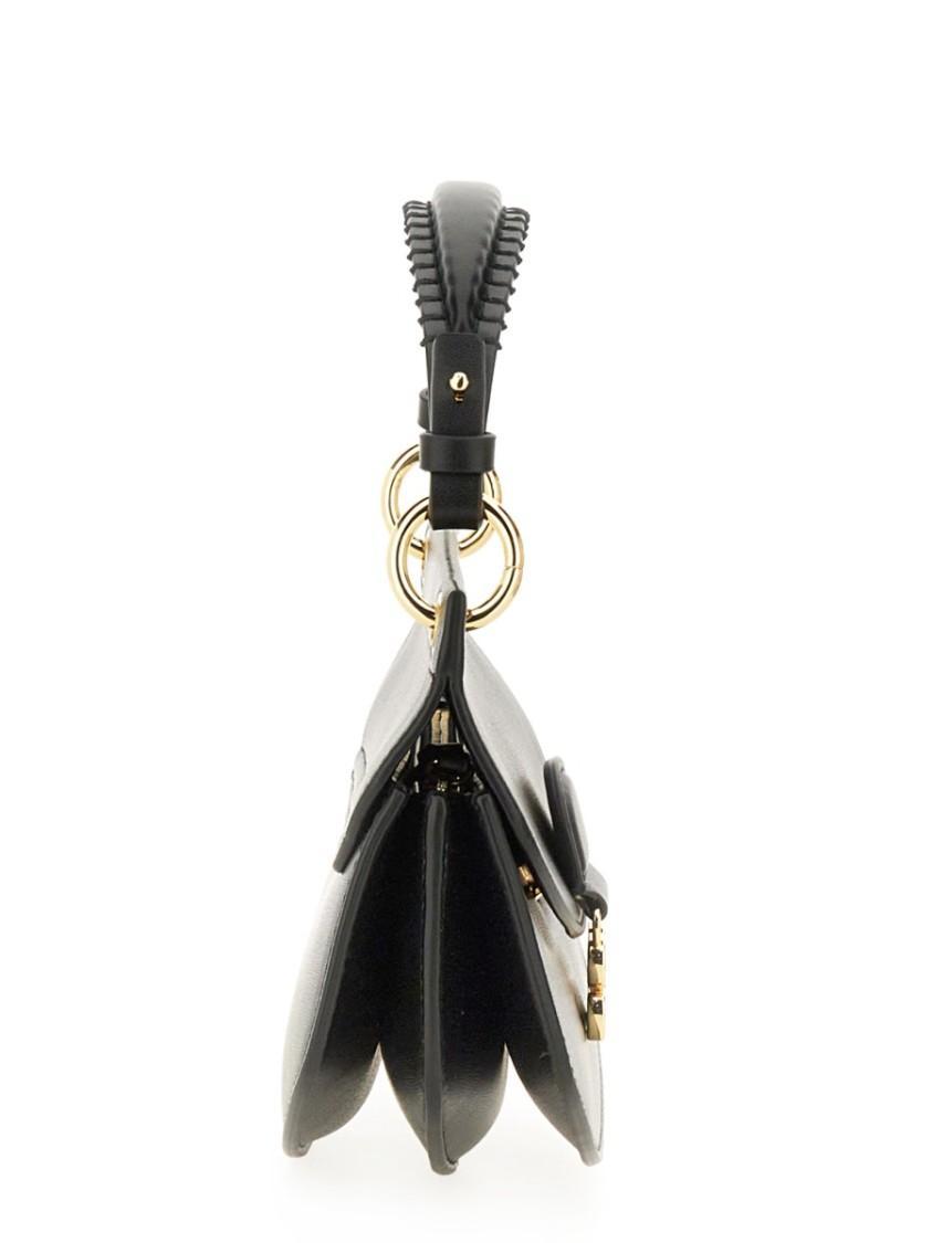 GANNI Womens Black Apo-g Mini Leather-blend Top-handle Bag Product Image